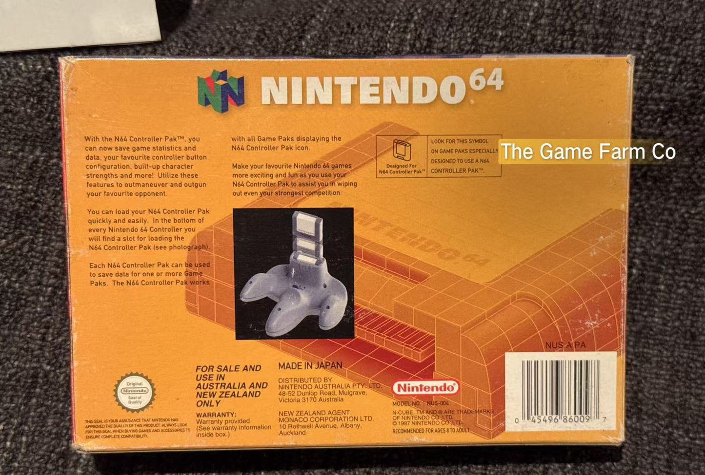 Genuine N64 Memory/Controller Pak Boxed - Pal Version