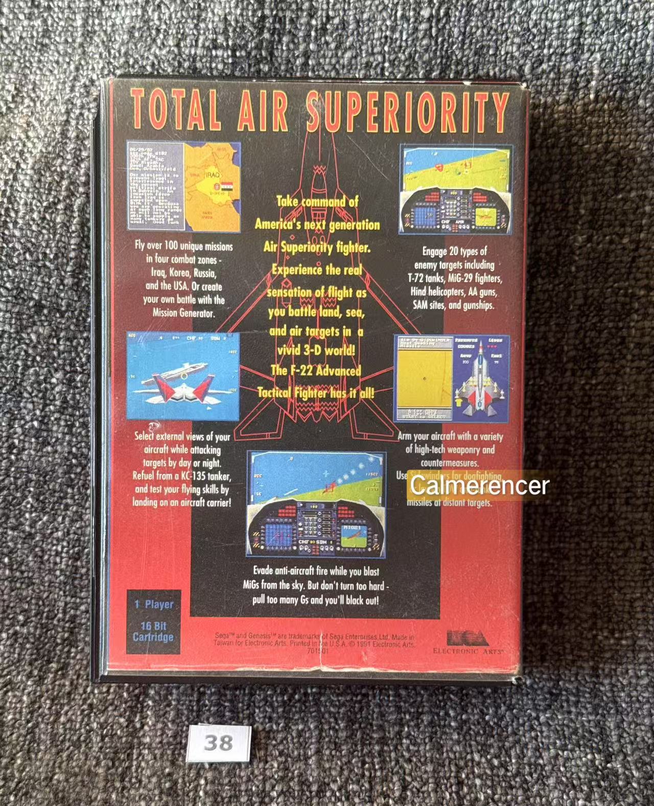 F 22 Interceptor Advanced Tactical Fighter Game - No manual - Sega Mega Drive