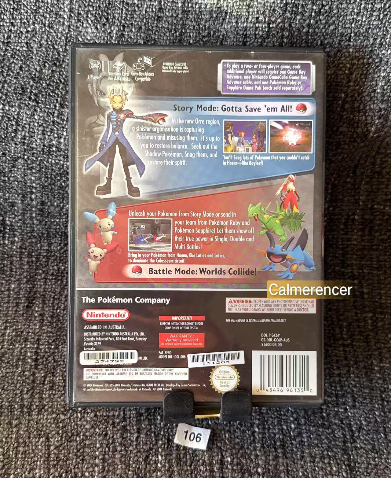 Pokemon Colosseum Game - Nintendo Gamecube - Pal Version