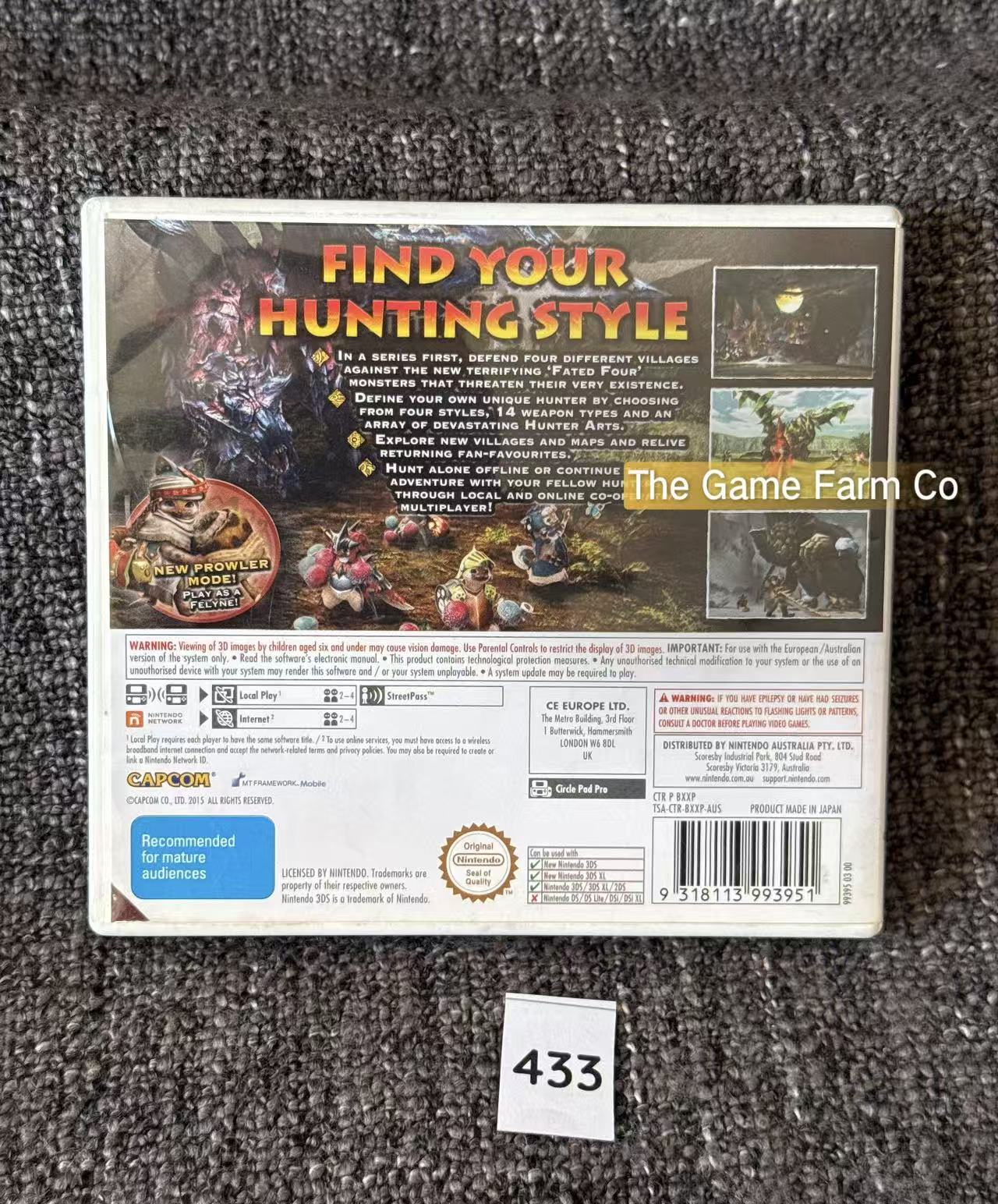 Monster Hunter Generations 3DS Physical Game CIB PAL Tested Used