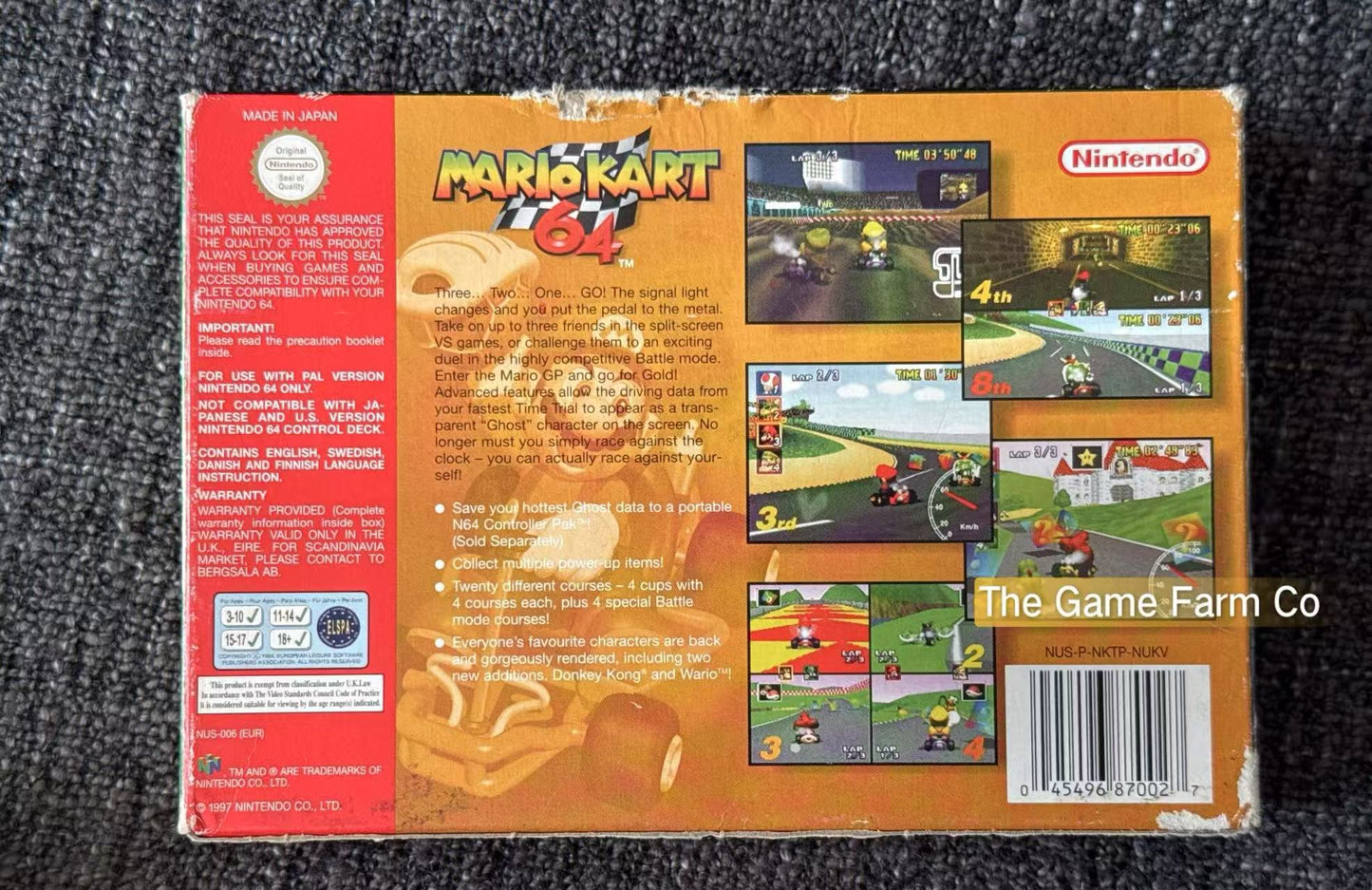 Mario Kart Game Boxed - Nintendo 64 / N64 - Pal Version
