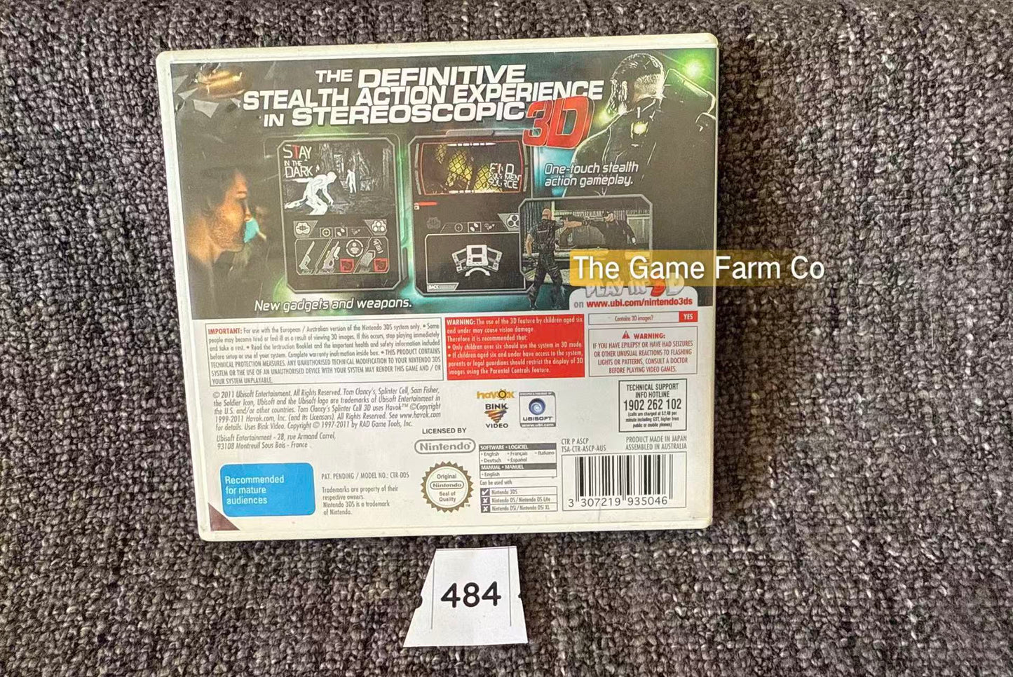 Tom Clancy's Splinter Cell 3D Nintendo 3DS Physical Game CIB PAL Tested Used