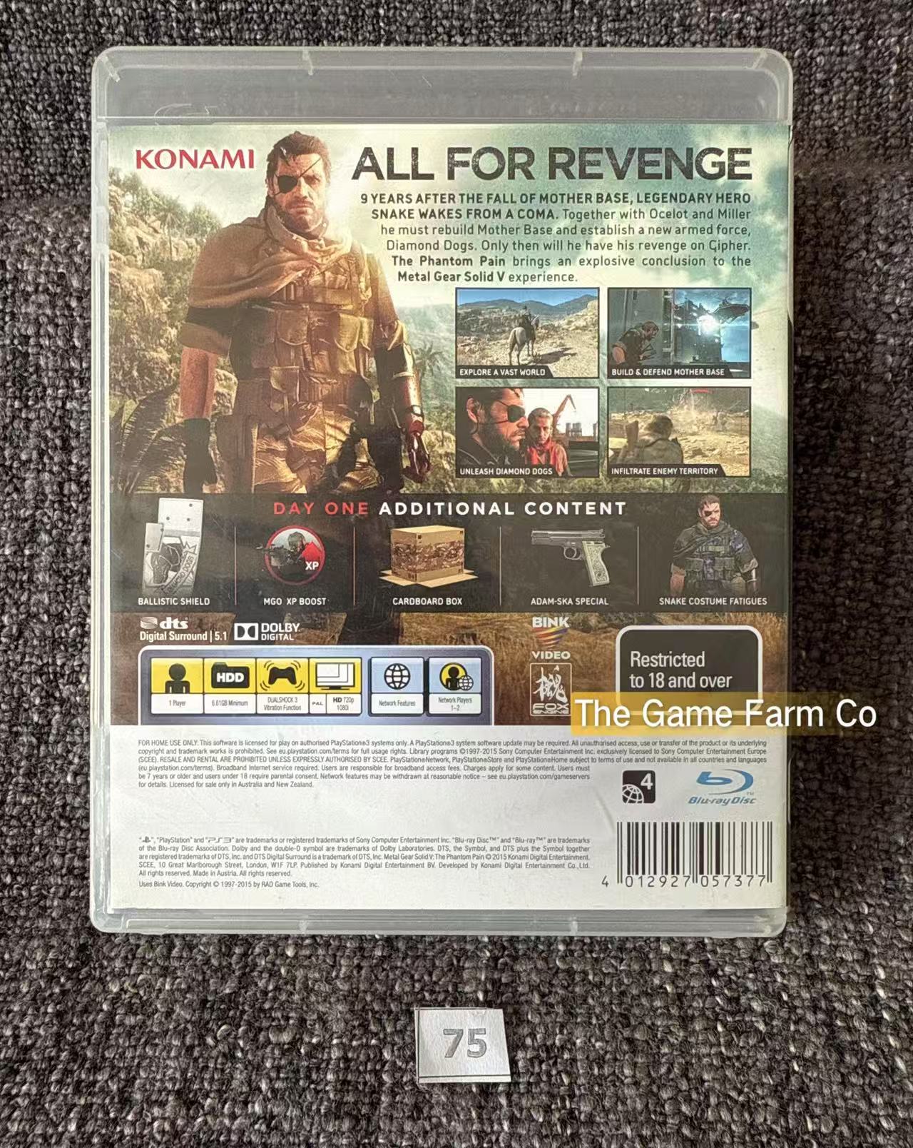 Metal Gear Solid V The Phantom Pain Day One Edition Game - PS3 - Sony Playstation 3