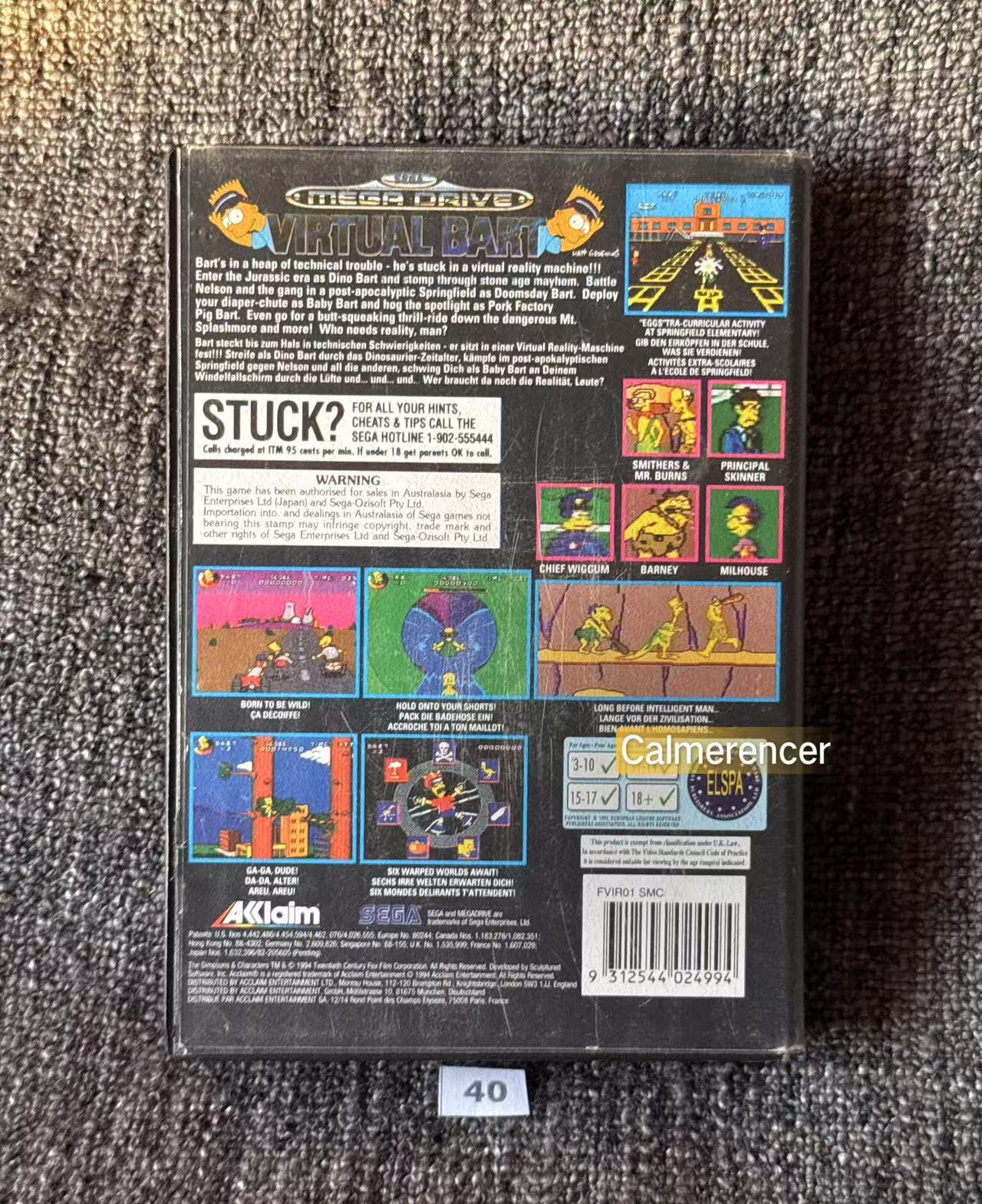 Virtual Bart - No Manual  - Game - Sega Mega Drive