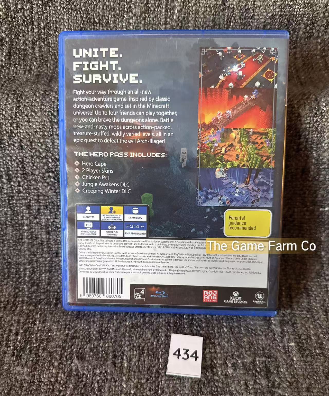 Minecraft Dungeons Hero Edition PlayStation 4 Physical Game CIB PAL Tested Used