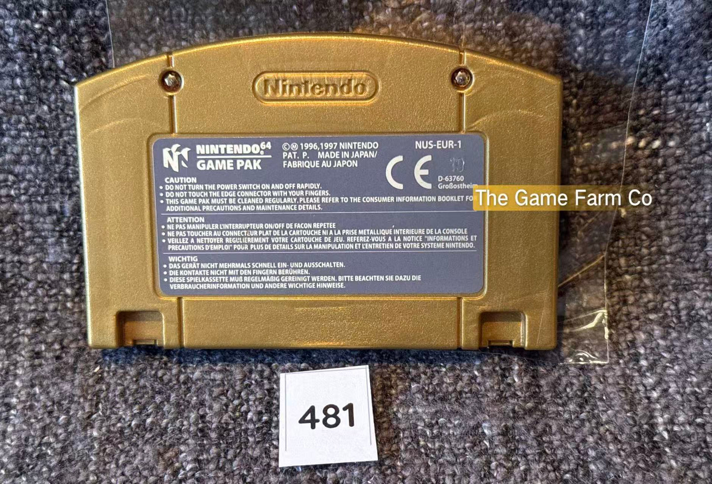 The Legend of Zelda: Majora's Mask (Nintendo 64 N64) Authentic PAL Loose Gold Game Cartridge Only