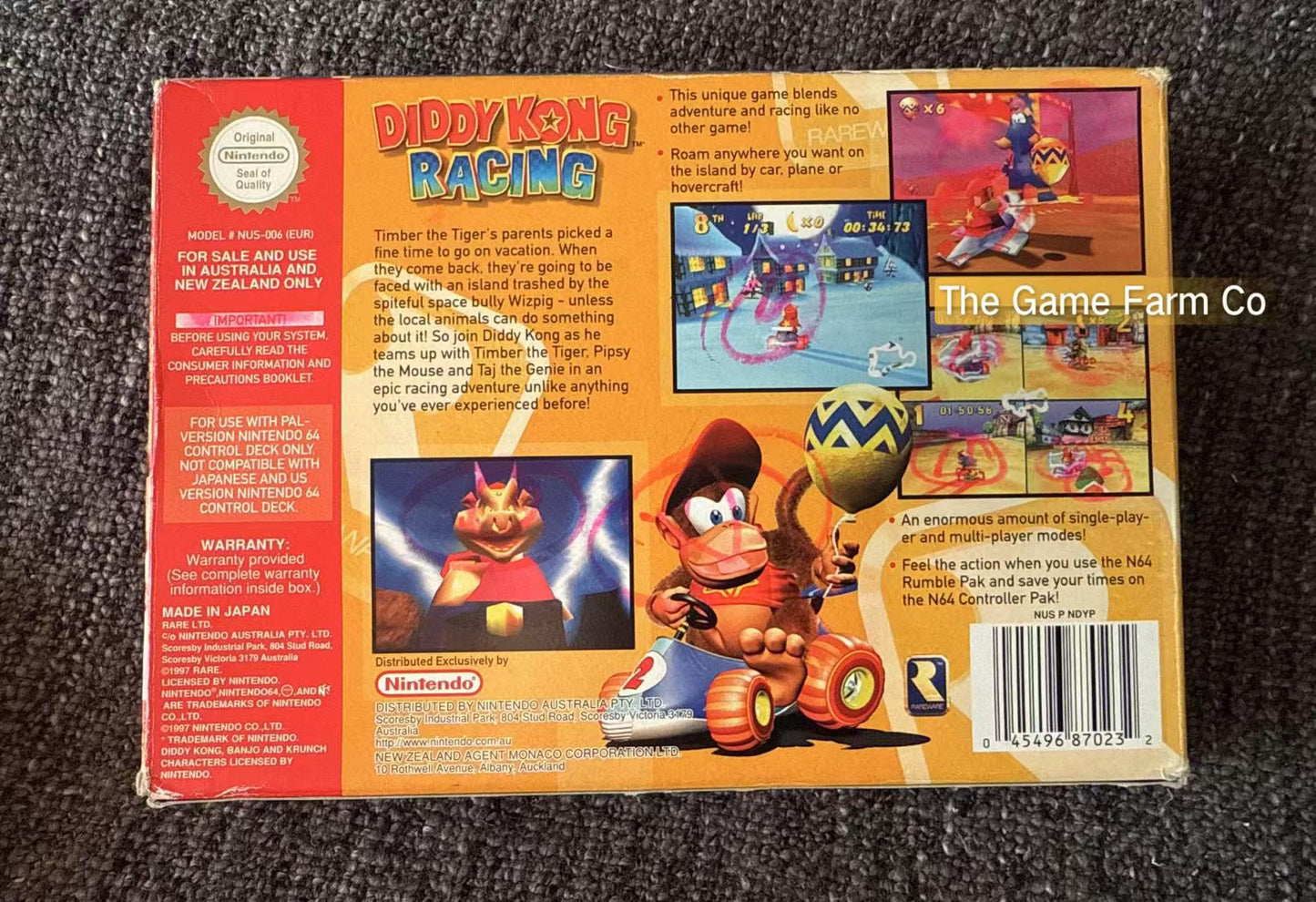 Diddy Kong Racing Game Boxed - Nintendo 64 / N64 - Pal Version