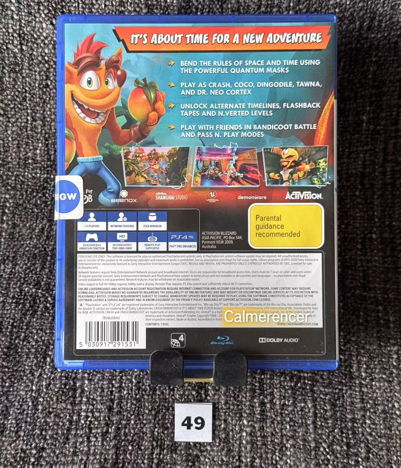 Crash Bandicoot 4 Its About Time Sony Playstation 4 (PS4) Game