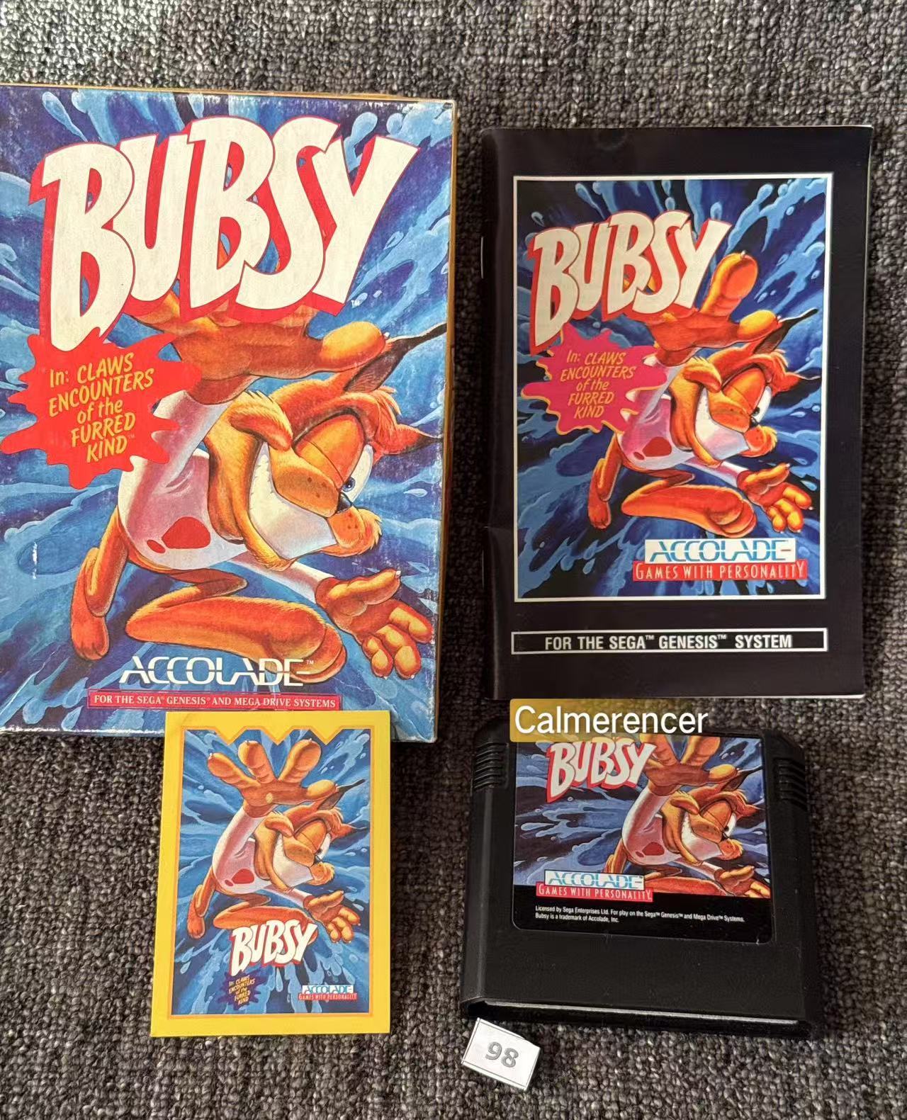 Bubsy complete with limited edition cards  - Game - Sega Mega Drive