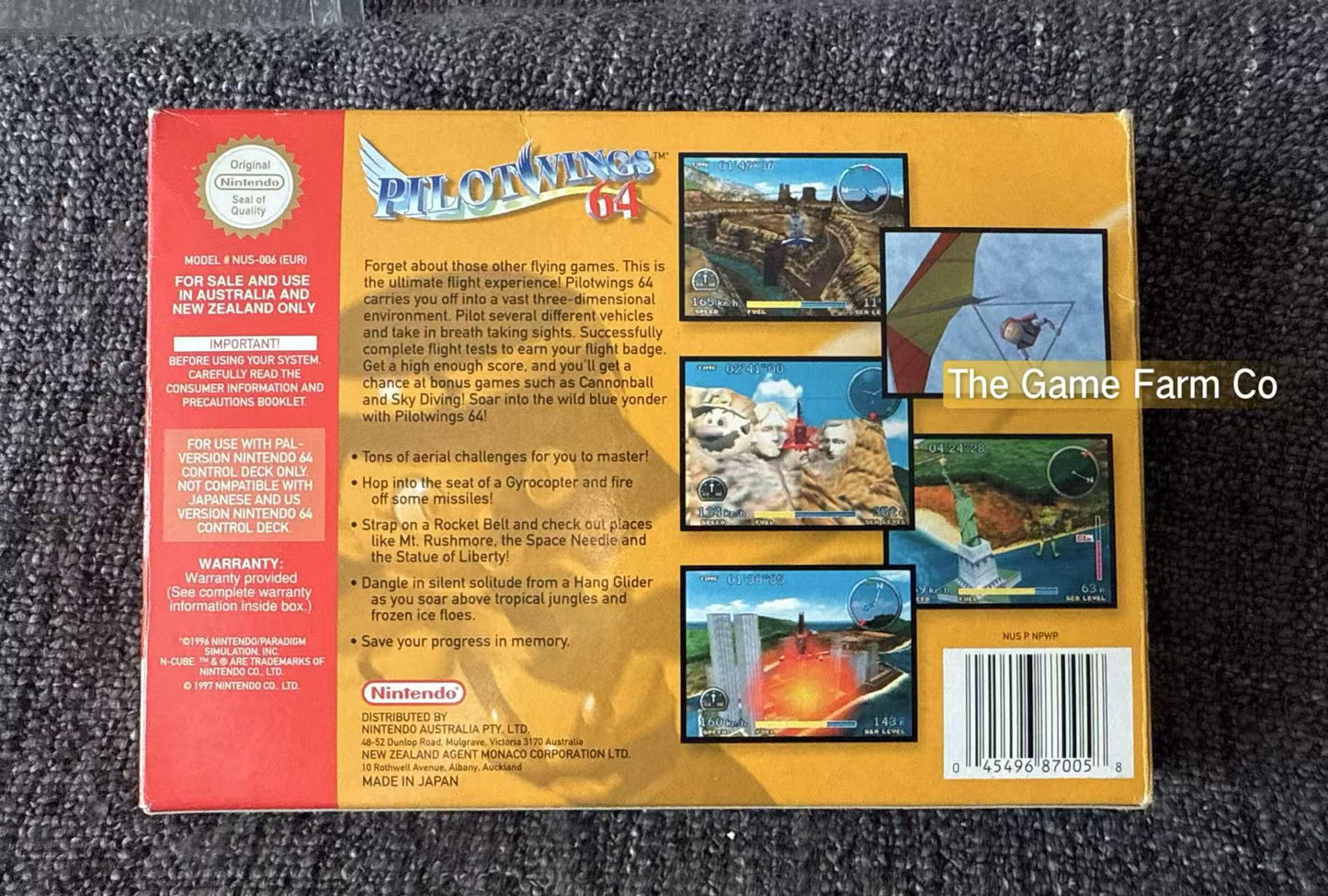 Pilot Wings 64 Game Boxed - Nintendo 64 / N64 - Pal Version
