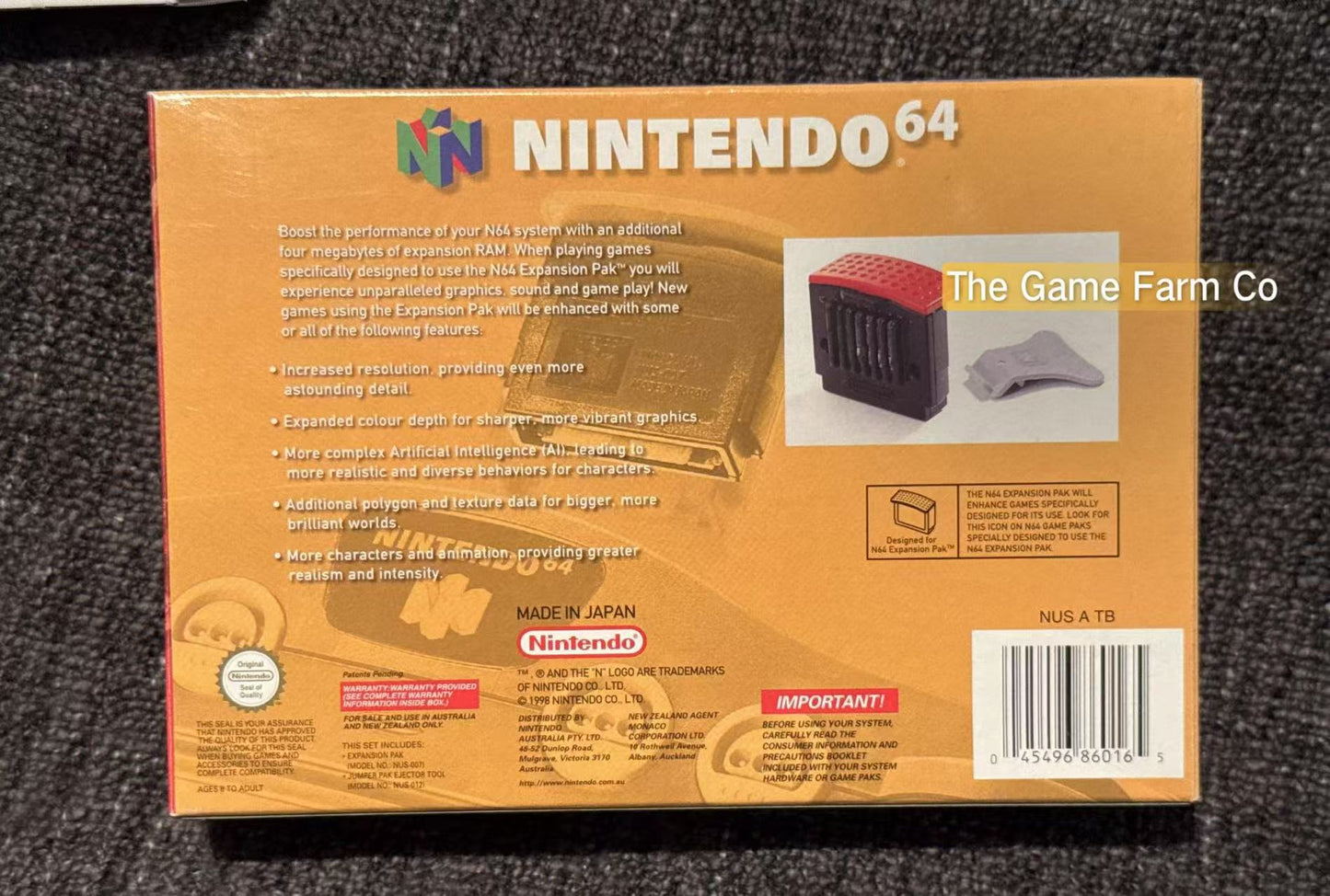 Genuine Nintendo 64 Boxed (N64) Expansion Pak with Clip