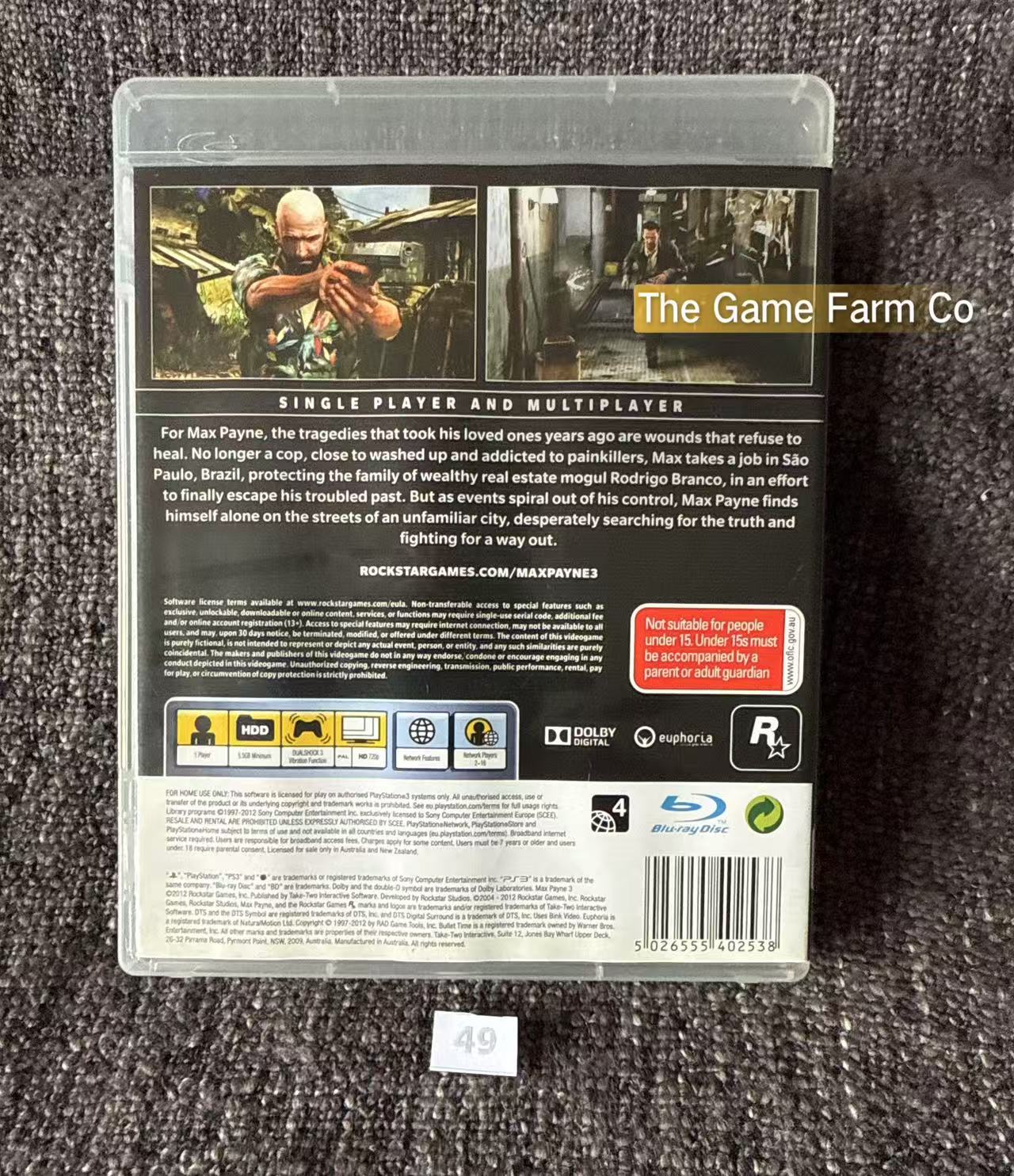 Max Payne 3 Game - PS3 - Sony Playstation 3