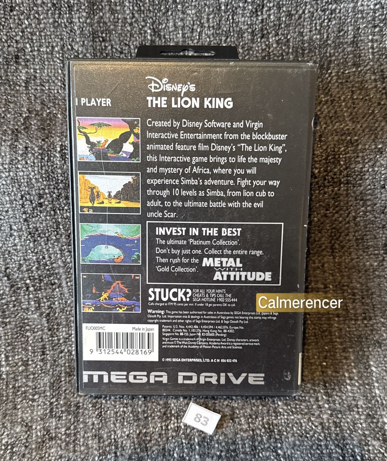 The Lion King Game - Sega Mega Drive