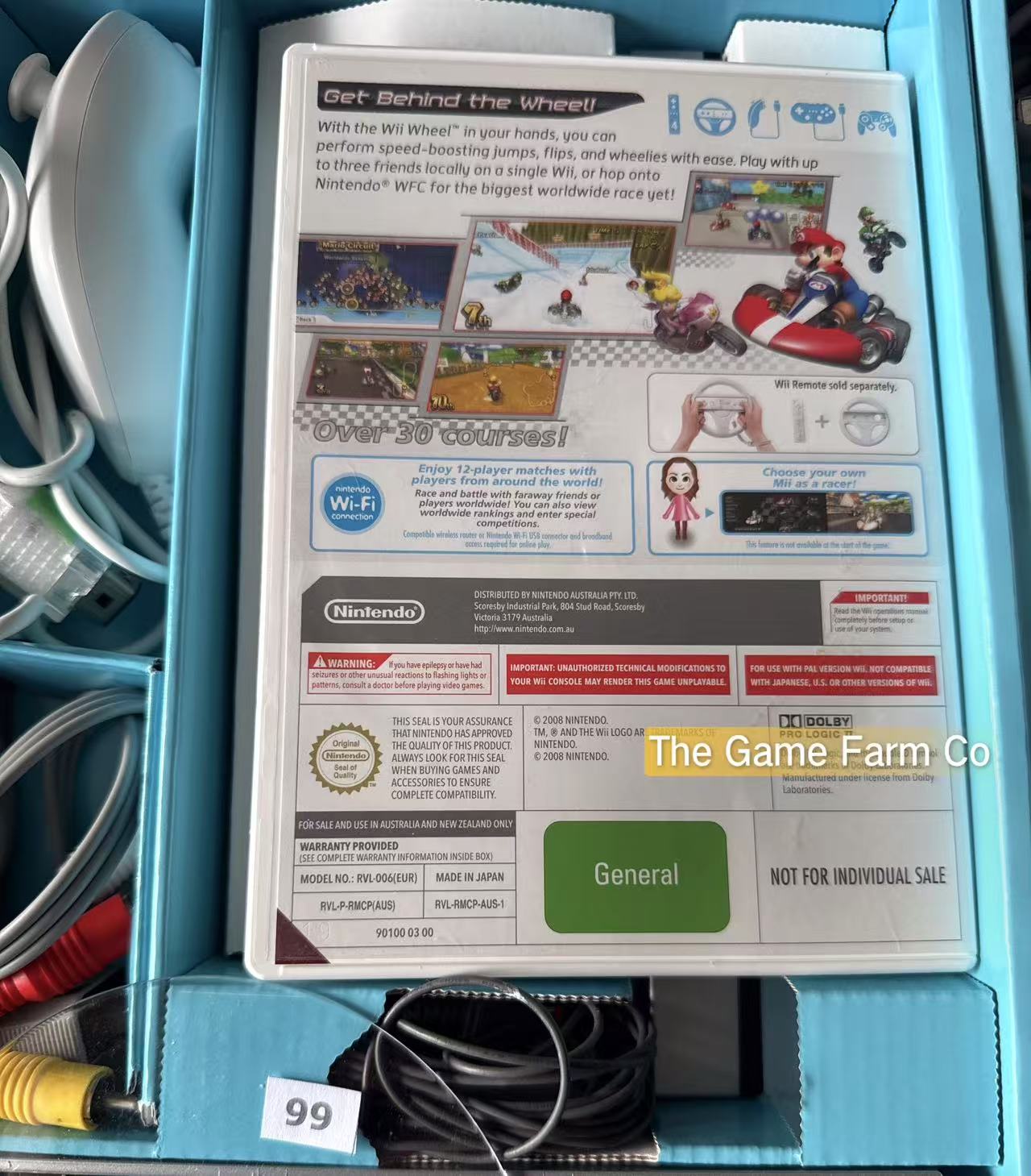 White Nintendo Wii Mario Kart Bundle Edition - Pal Australian