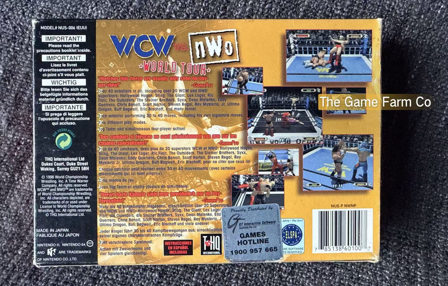 WCW NWO World Tour Game Boxed - Nintendo 64 / N64 - Pal Version