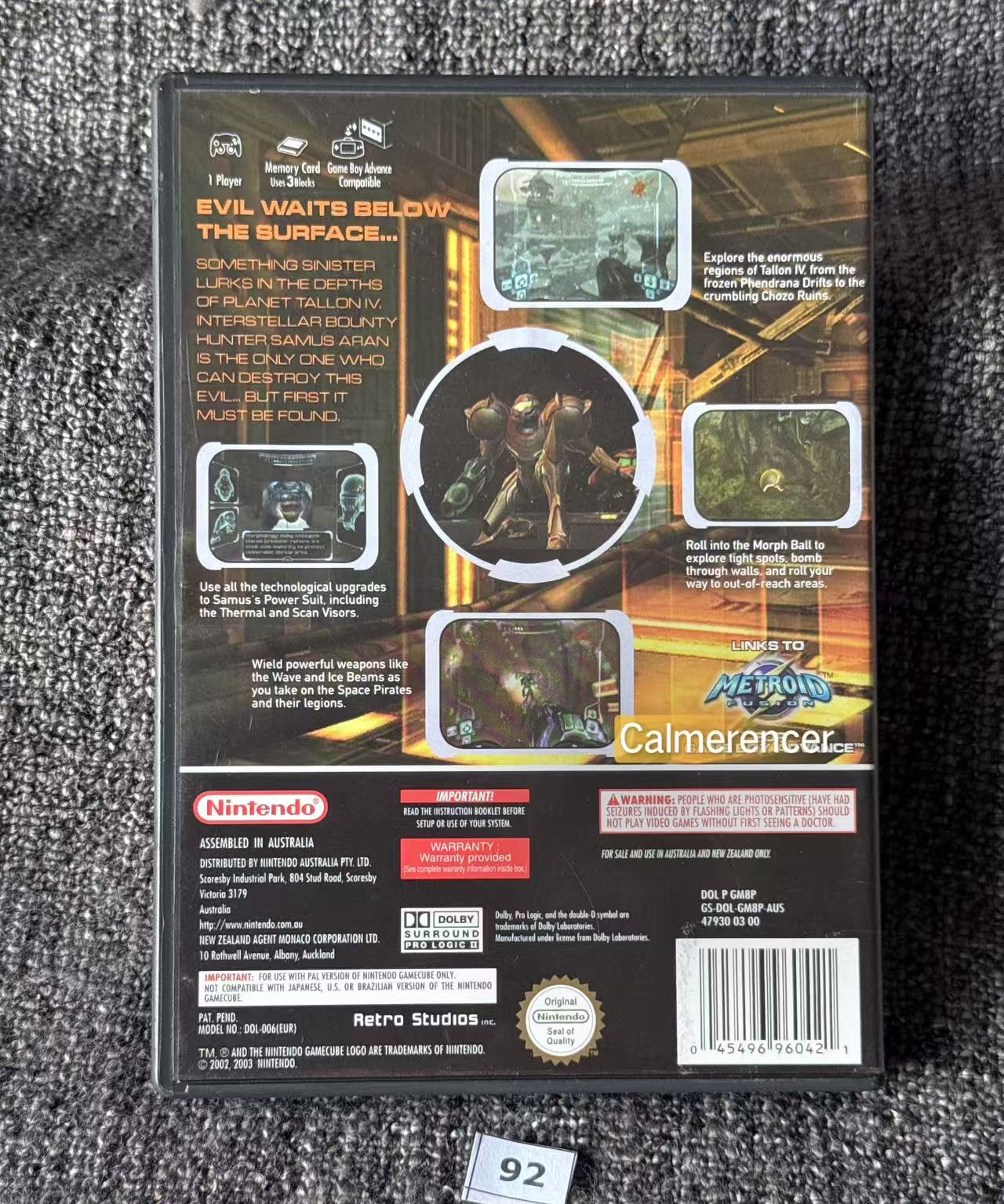 Metroid Prime Game - Nintendo Gamecube - Pal Version