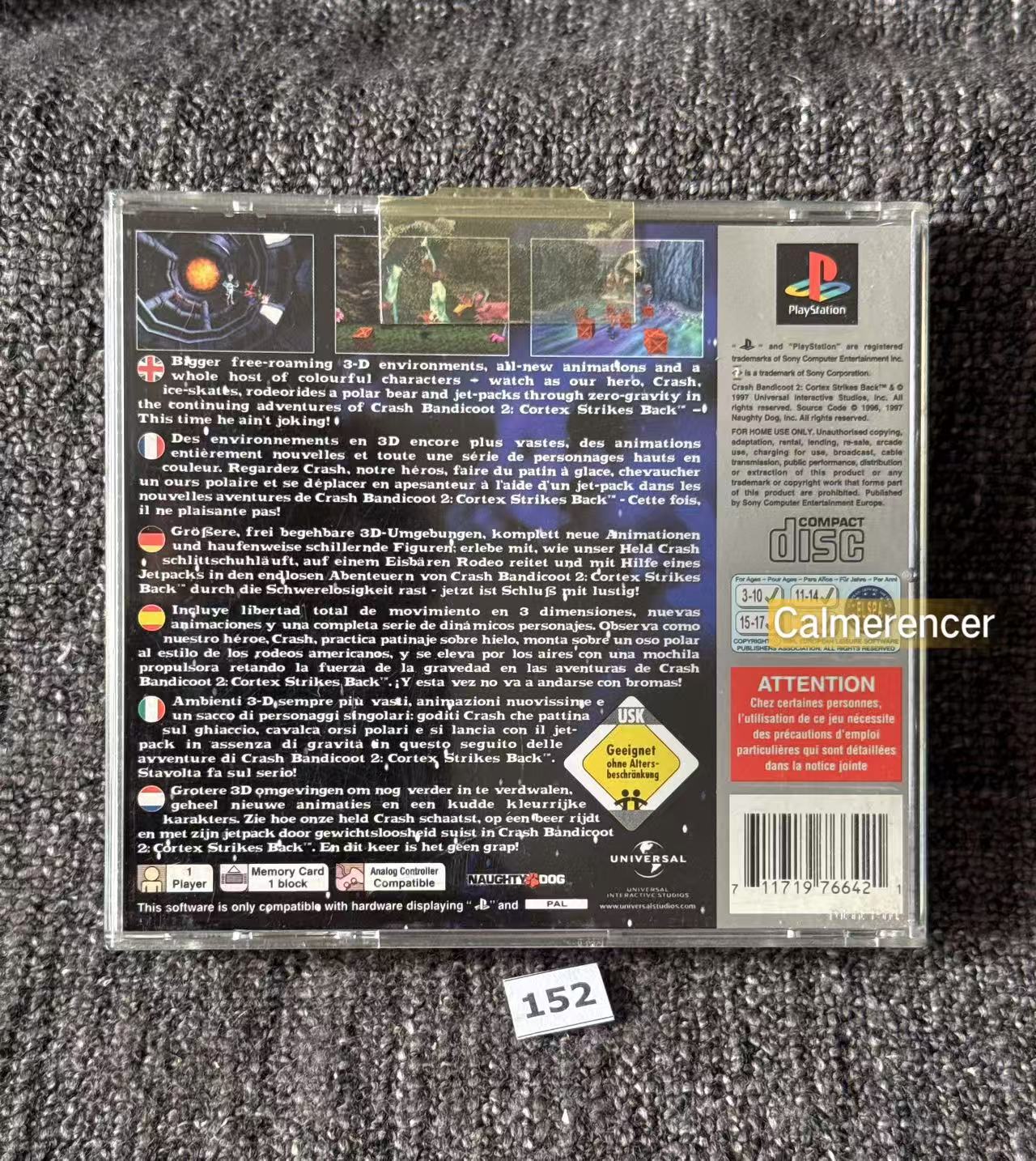 Crash Bandicoot 2 Cortex Strikes Back - Sony Playstation One (PS1) Game