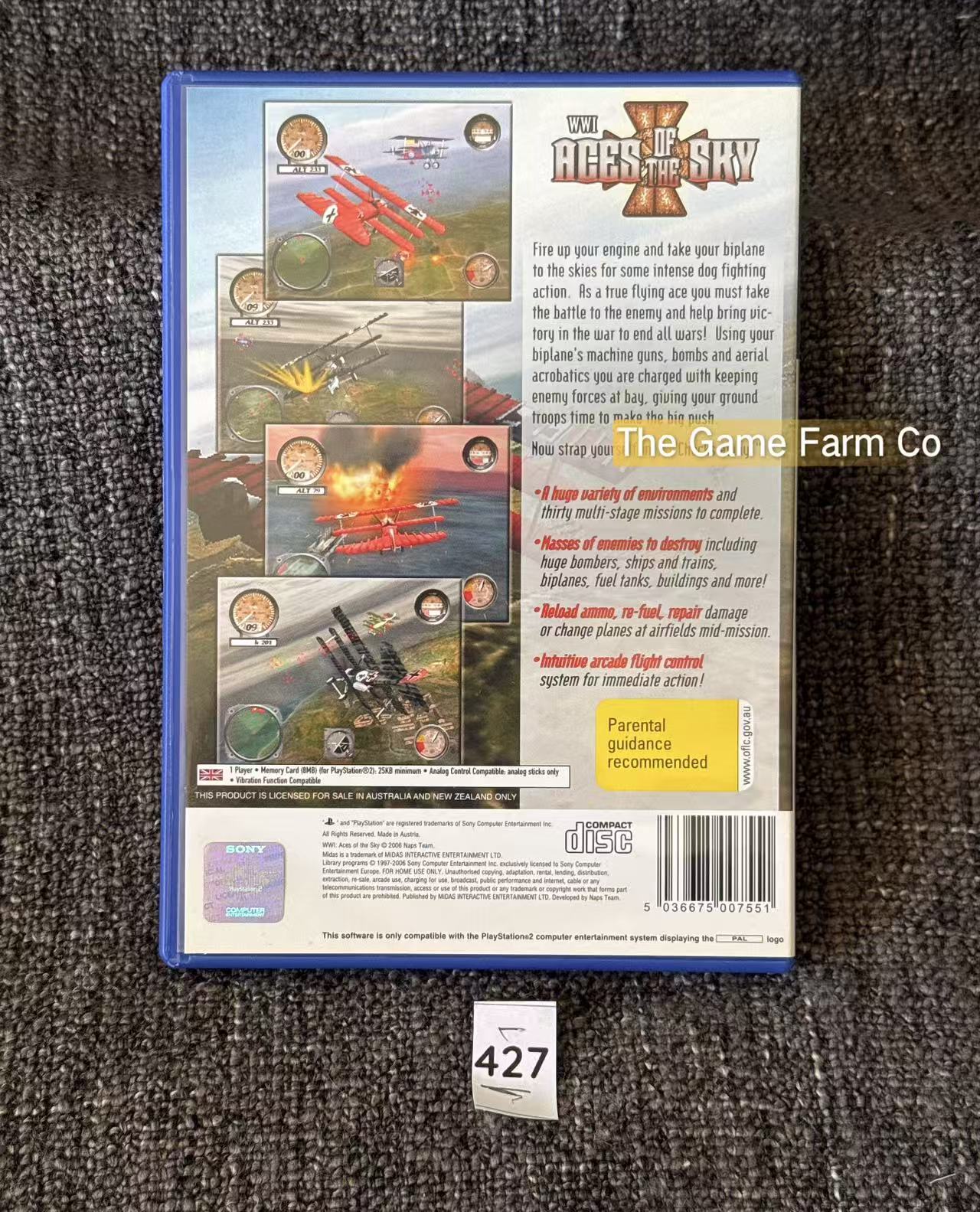 WWII: Aces of the Sky PS2 Physical Game CIB PAL Tested Used Mint Condition
