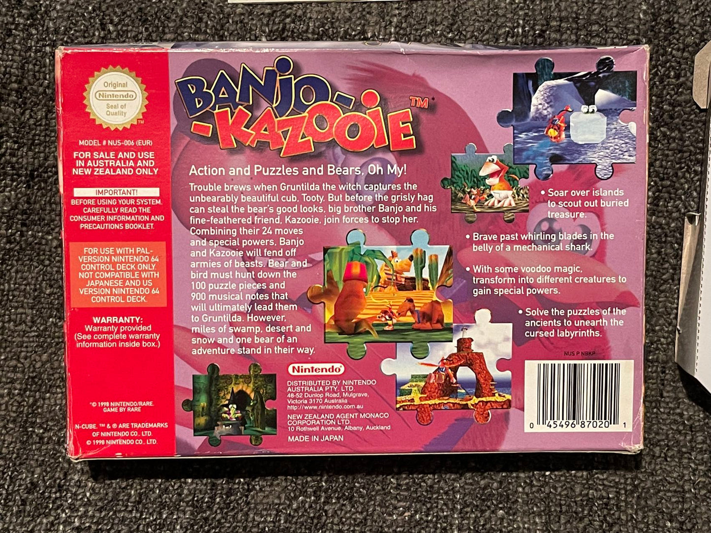 Banjo Kazooie Game Boxed - Nintendo 64 / N64 - Pal Version