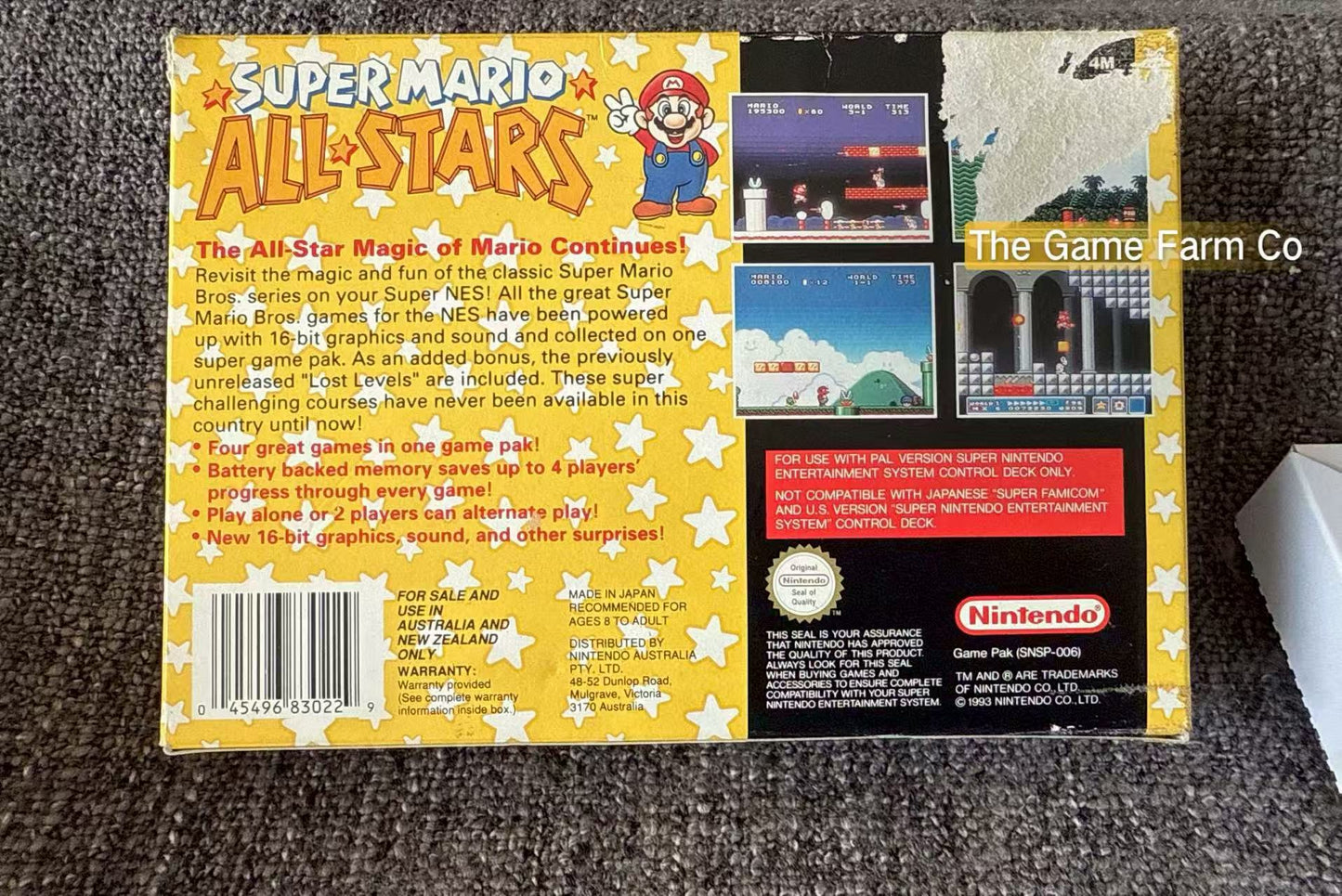 Super Mario All Stars - Missing Manual Super Nintendo (Snes) Game