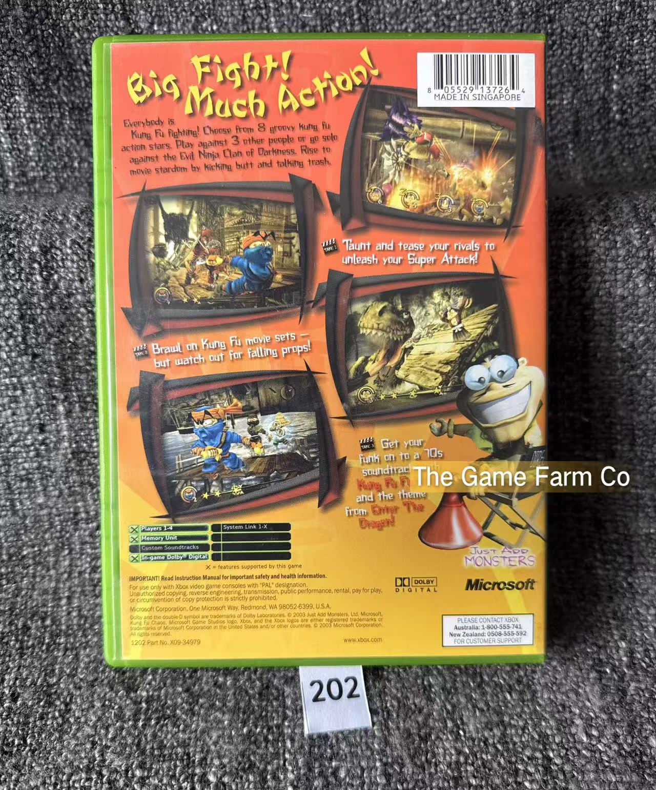 Kung Fu Chaos Game Microsoft Xbox Original