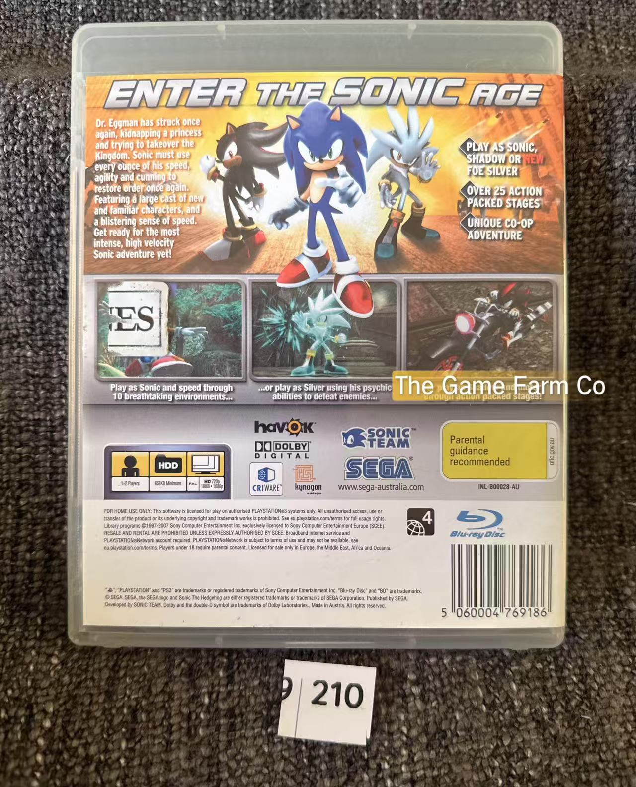 Sonic The Hedgehog Game - PS3 - Sony Playstation 3
