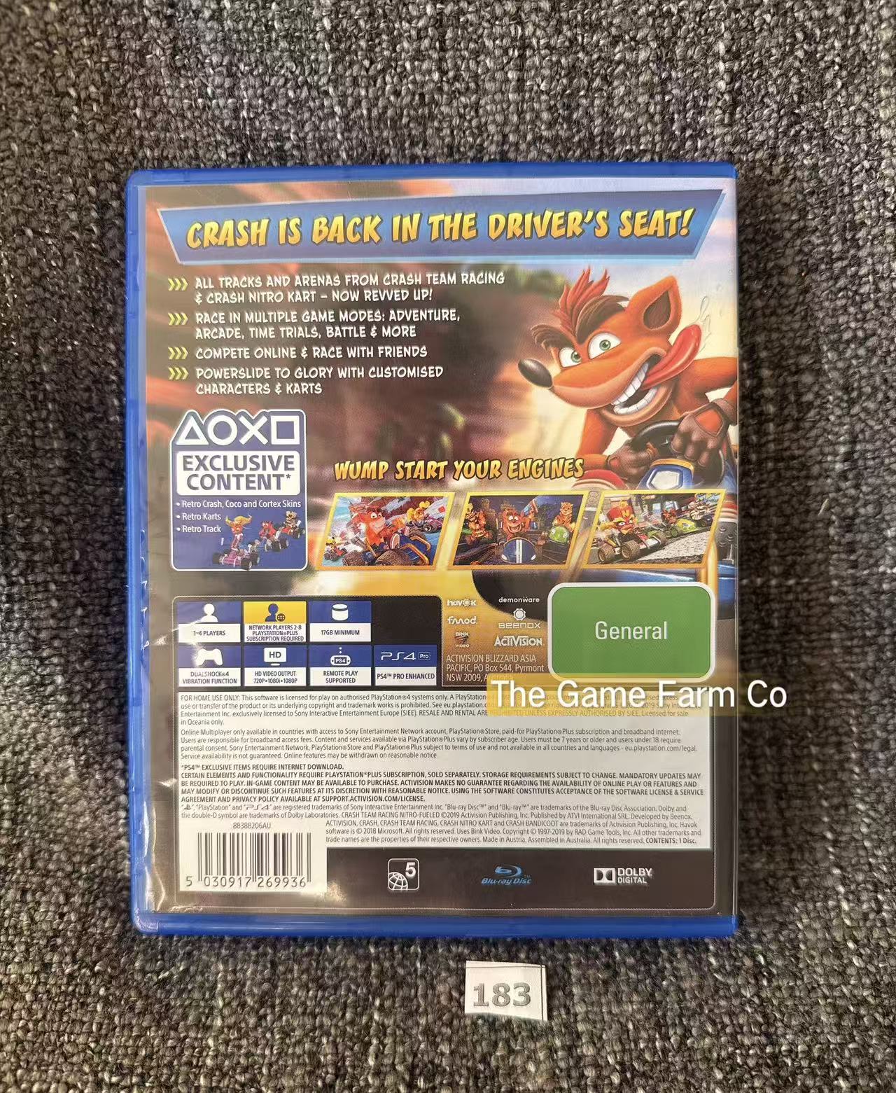 Crash Team Racing Nitro-Fueled Sony PlayStation 4 Complete PAL Tested Used