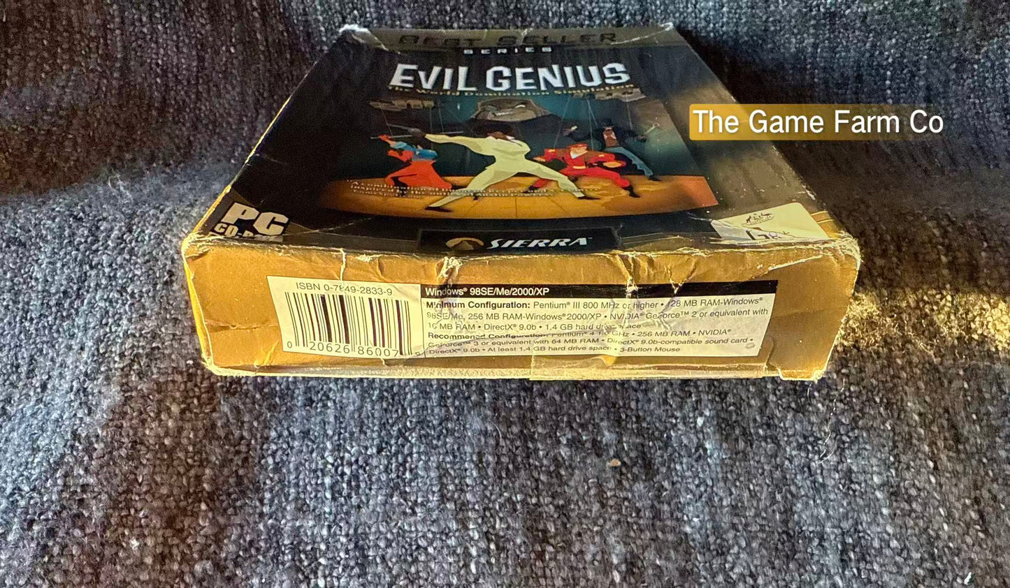 Evil Genius PC Big Box Untested Missing Manual Fair to Good Condition Vintage