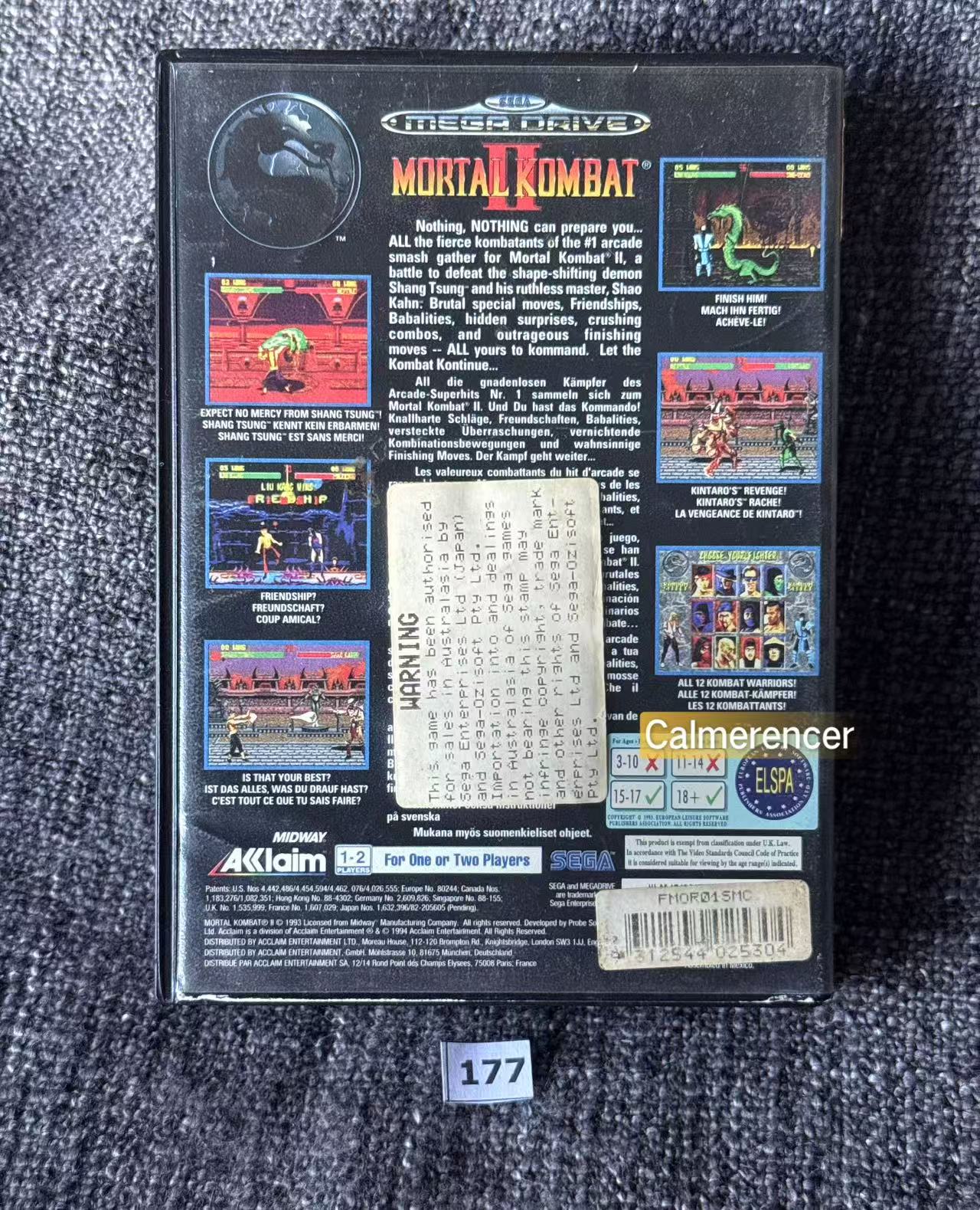 Morta Kombat 2 - No manual- Game - Sega Mega Drive