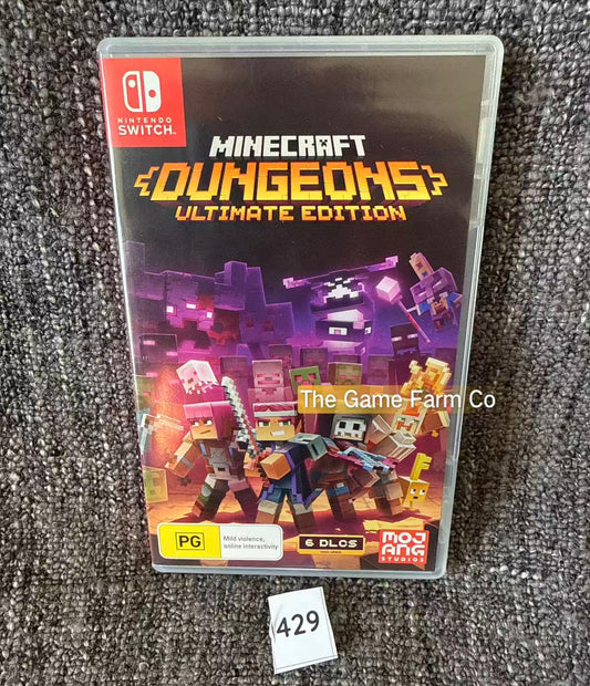 Minecraft Dungeons Ultimate Edition Nintendo Switch Physical Game Cartridge PAL Tested Used
