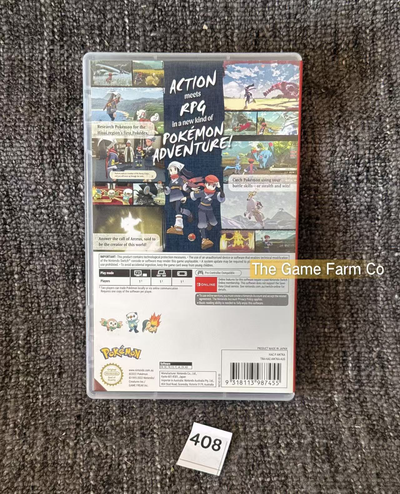 Pokémon Legends: Arceus Nintendo Switch Physical Game Tested Used