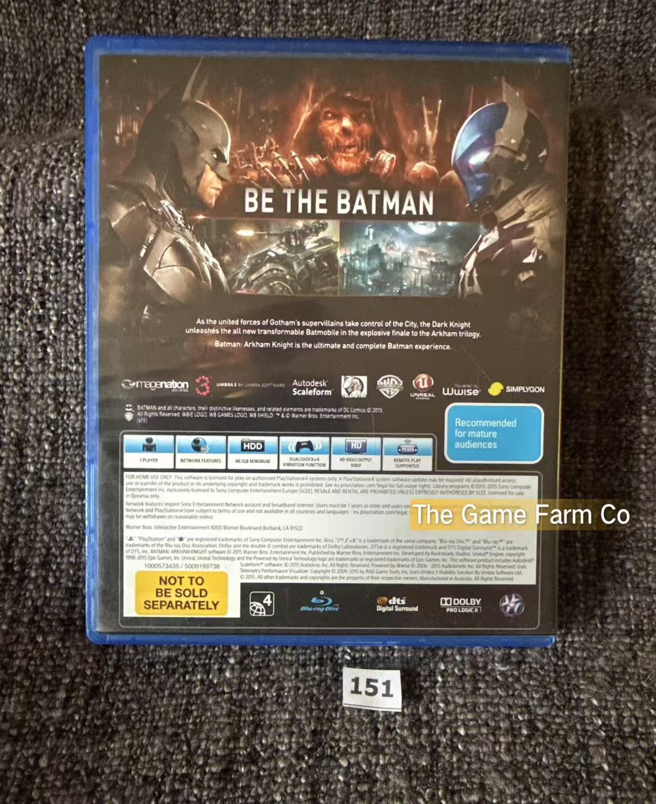 Batman Arkham Knight Sony Playstation 4 (PS4) Game