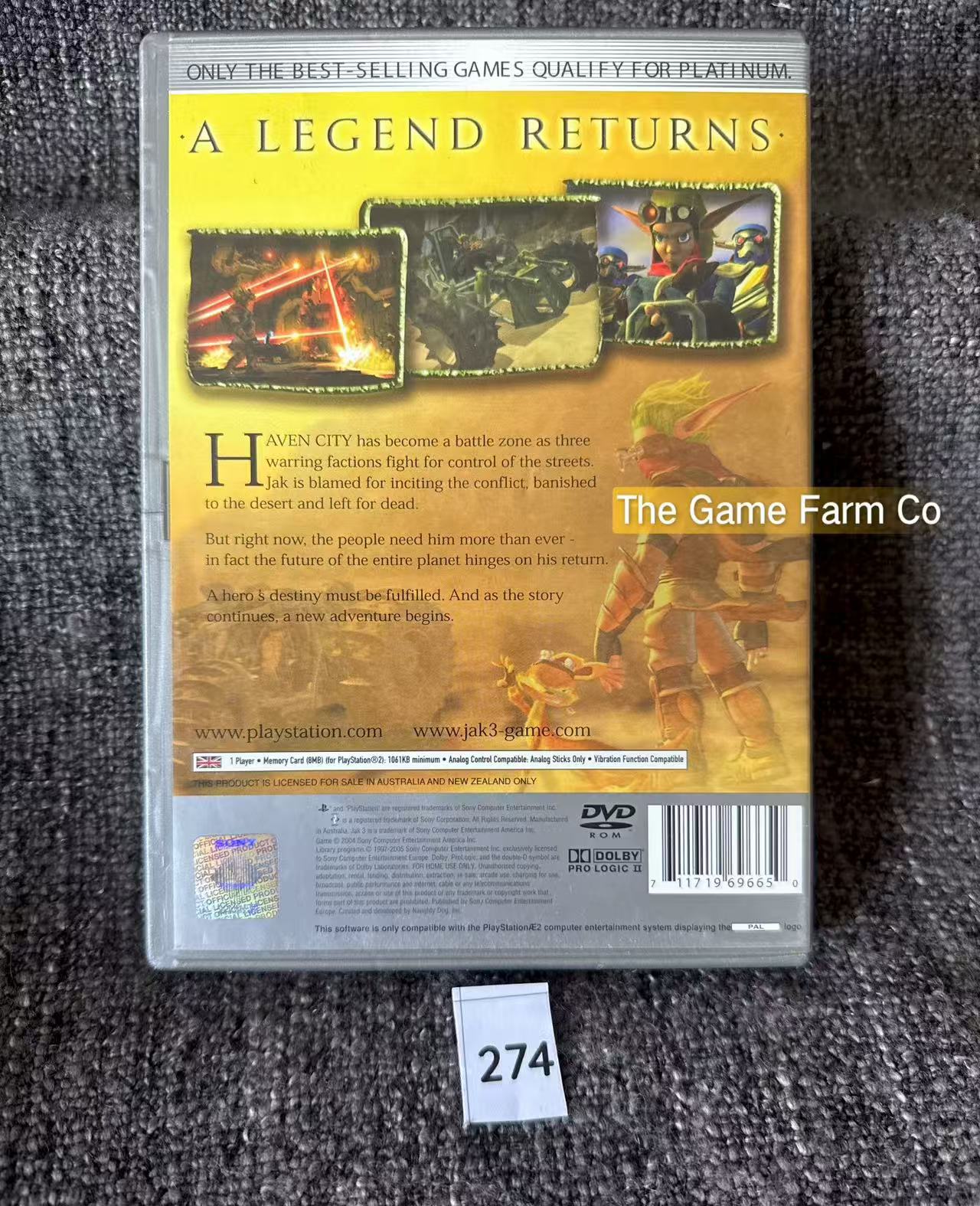 Jak 3 Game- Sony PlayStation 2 (PS2)