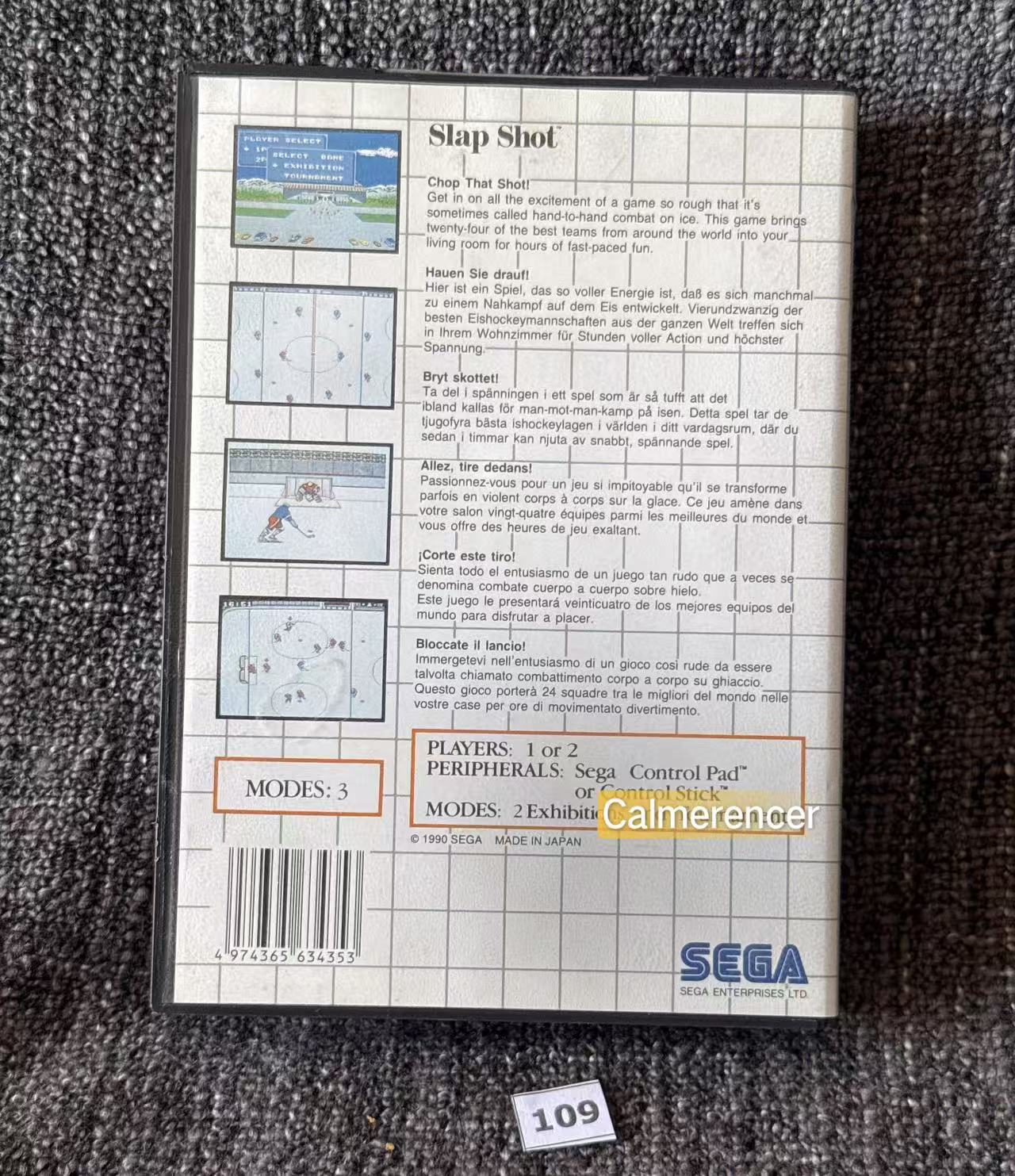 Slap Shot Game - Sega Master System