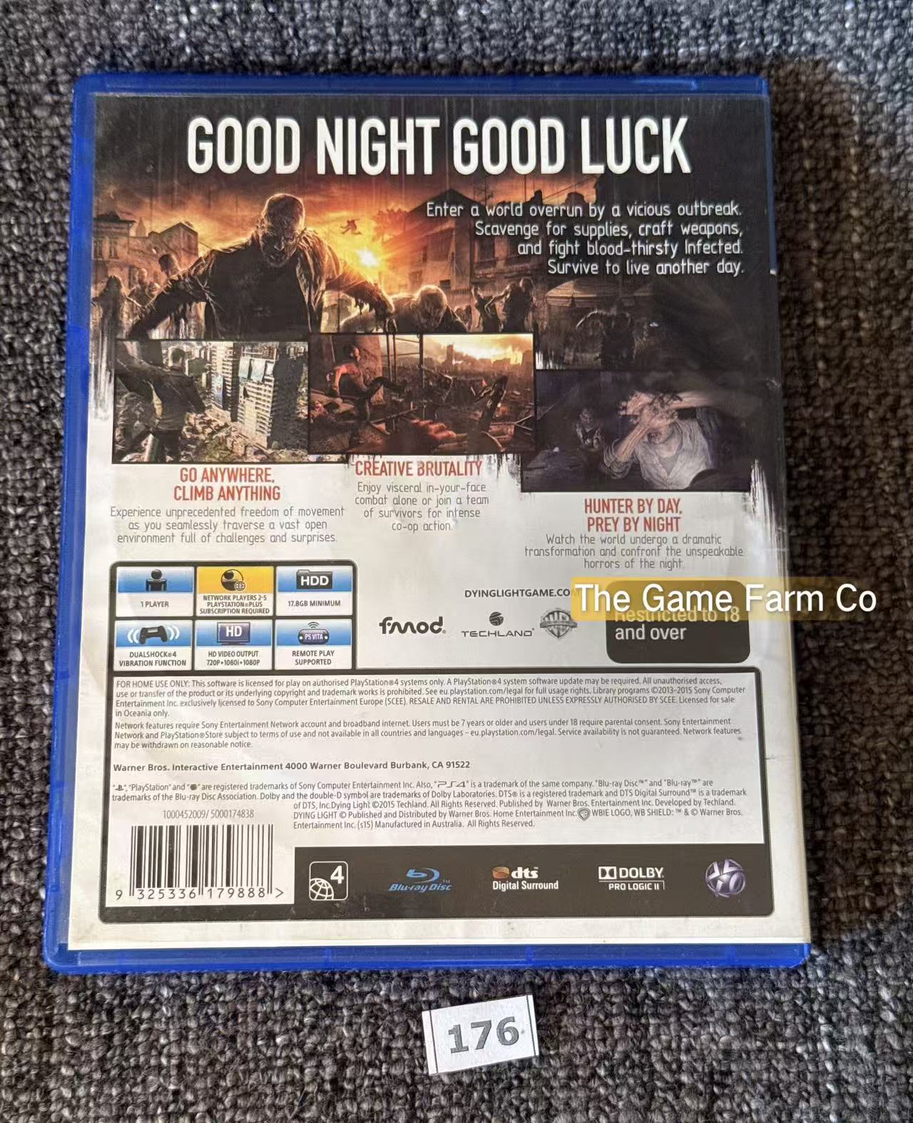 Dying Light Sony PlayStation 4 Complete PAL Tested Used