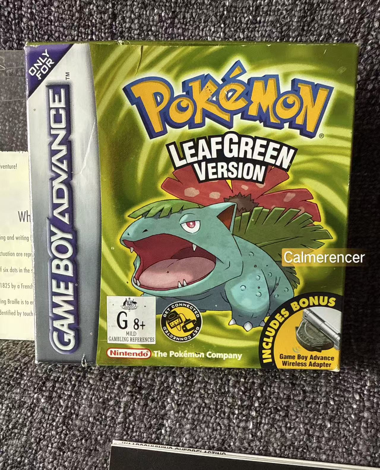 Pokemon Leaf Green Version Boxed Game -Nintendo Gameboy Advance GBA - Pal Version