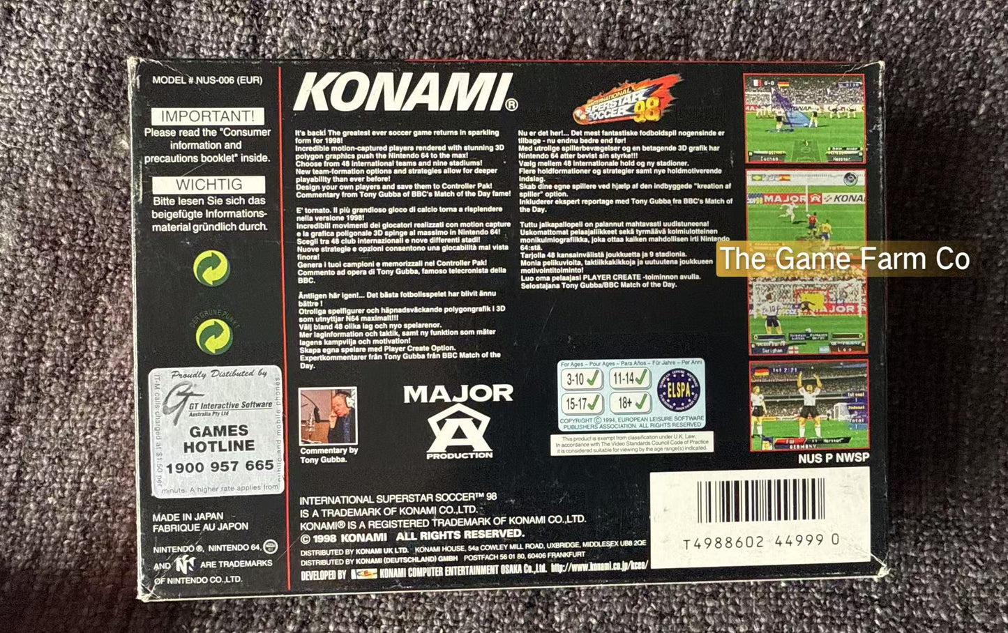 International Superstar Soccer 64 Game Boxed - Nintendo 64 / N64 - Pal Version