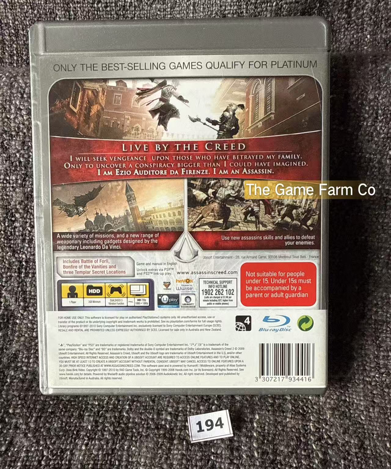 Assassins Creed ll 2 Game - PS3 - Sony Playstation 3