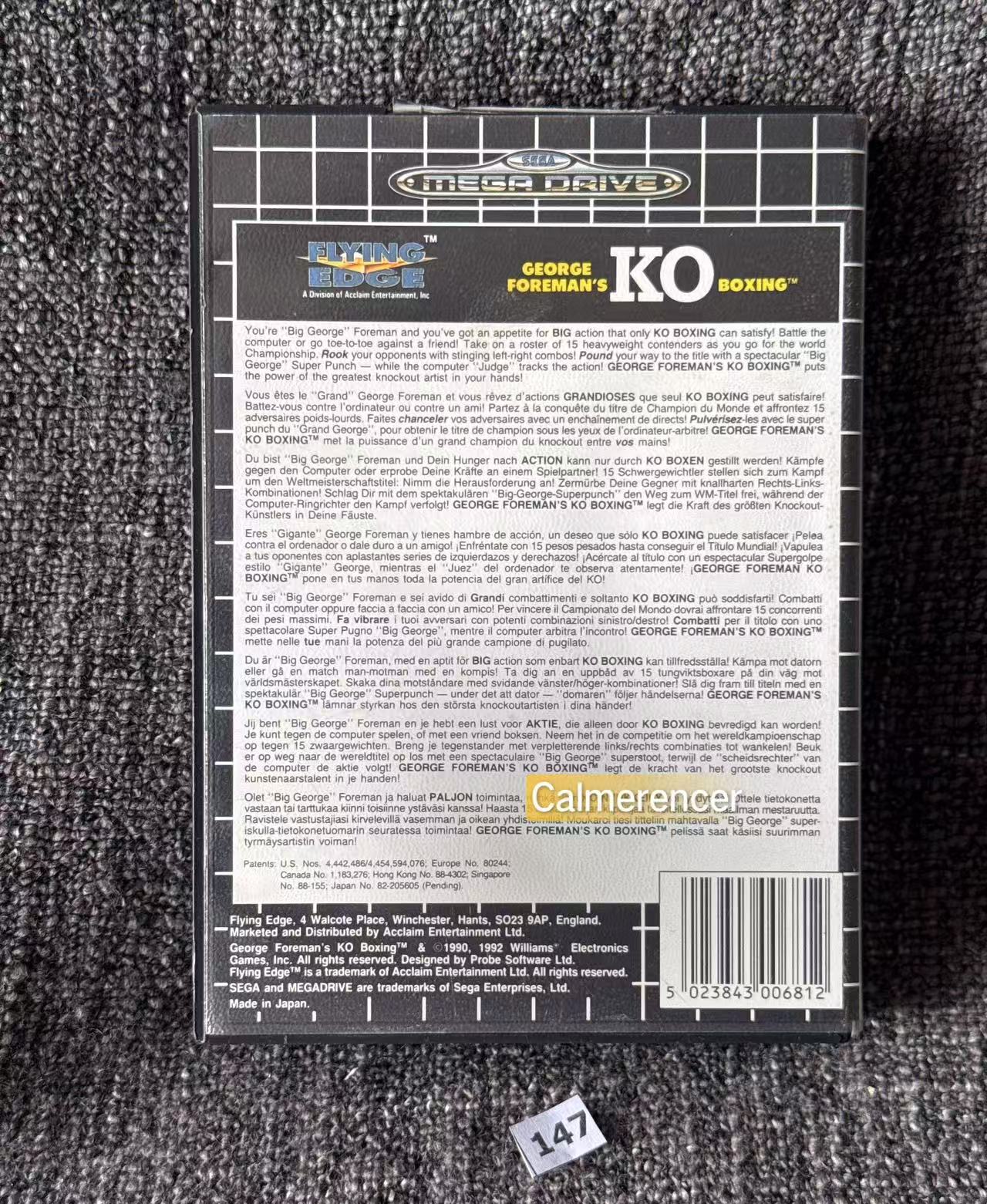 George Formans KO Boxing - No manual  - Game - Sega Mega Drive