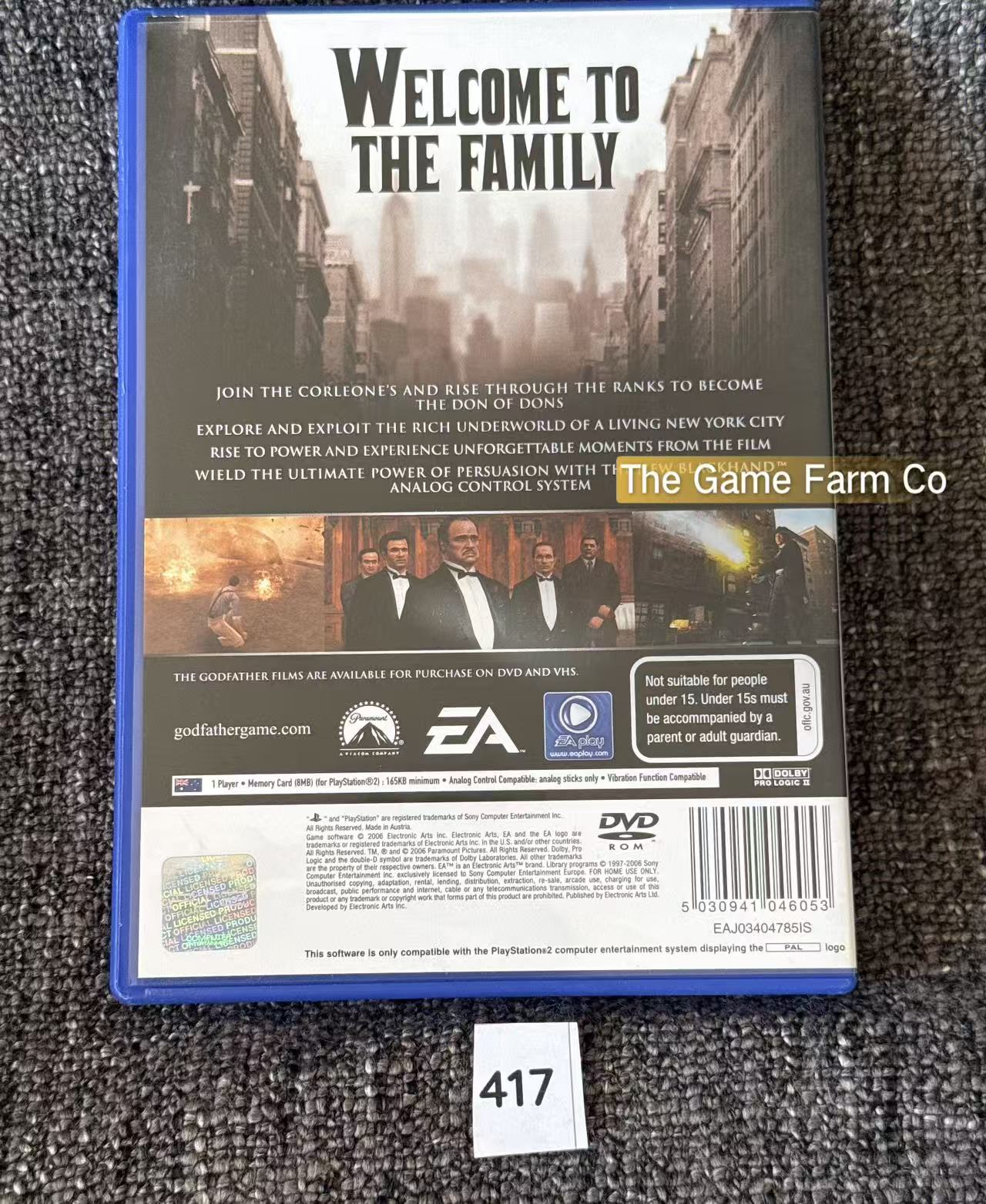 The Godfather PS2 Physical Game CIB PAL Tested Used