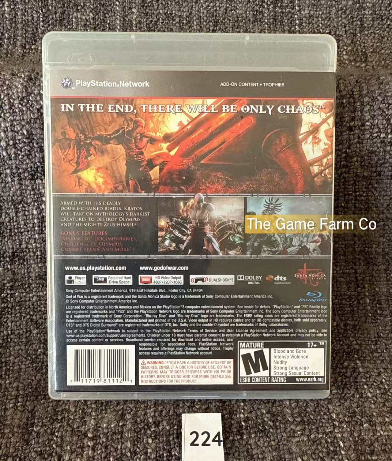 God Of War Game - PS3 - Sony Playstation 3