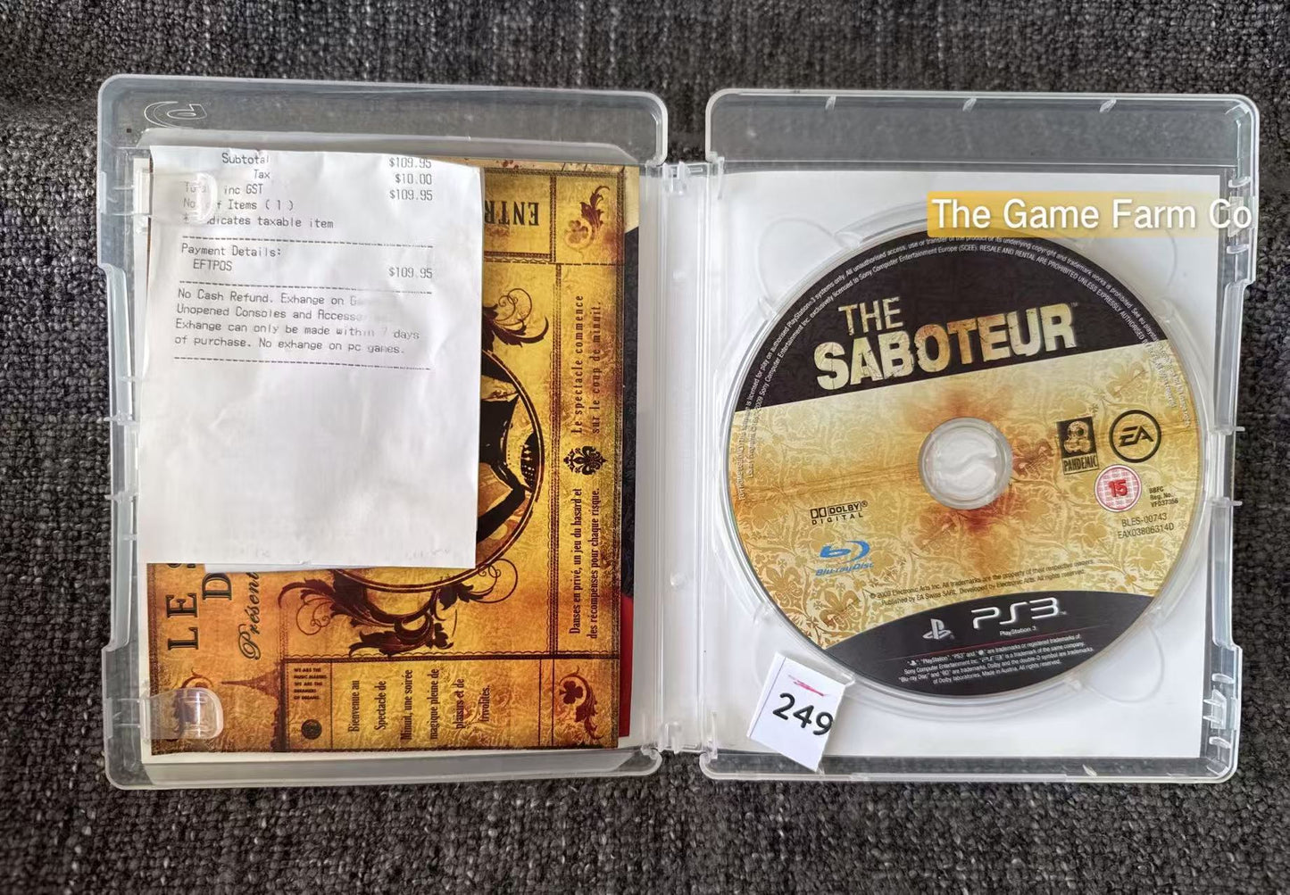 The Saboteur Game - PS3 - Sony Playstation 3