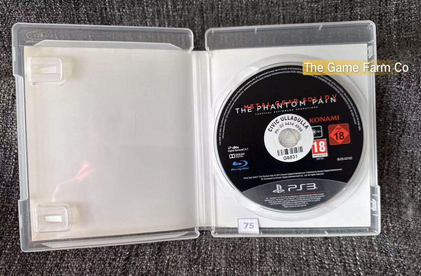 Metal Gear Solid V The Phantom Pain Day One Edition Game - PS3 - Sony Playstation 3