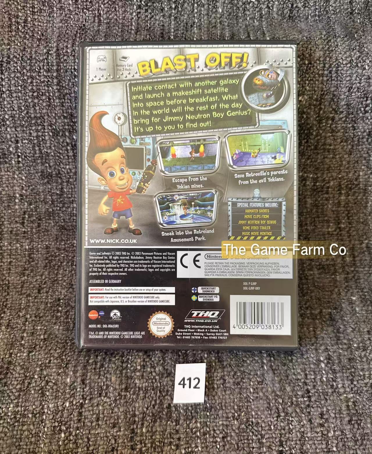 Jimmy Neutron Boy Genius Nintendo GameCube CIB PAL Tested Used