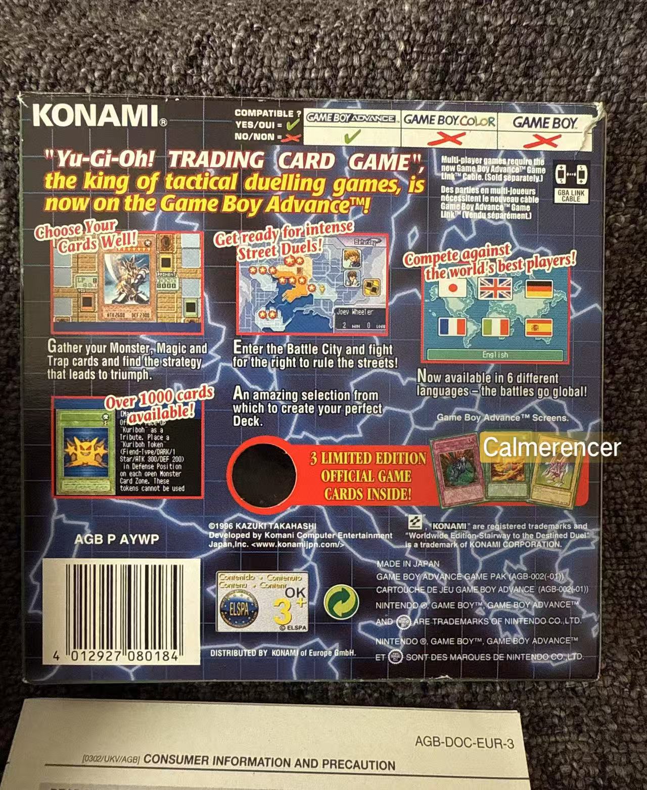 Yu Gi Oh (Excellent condition) Worldwide Edition Stairway To The Destined Duel Boxed Game -Nintendo Gameboy Advance GBA - Pal Version