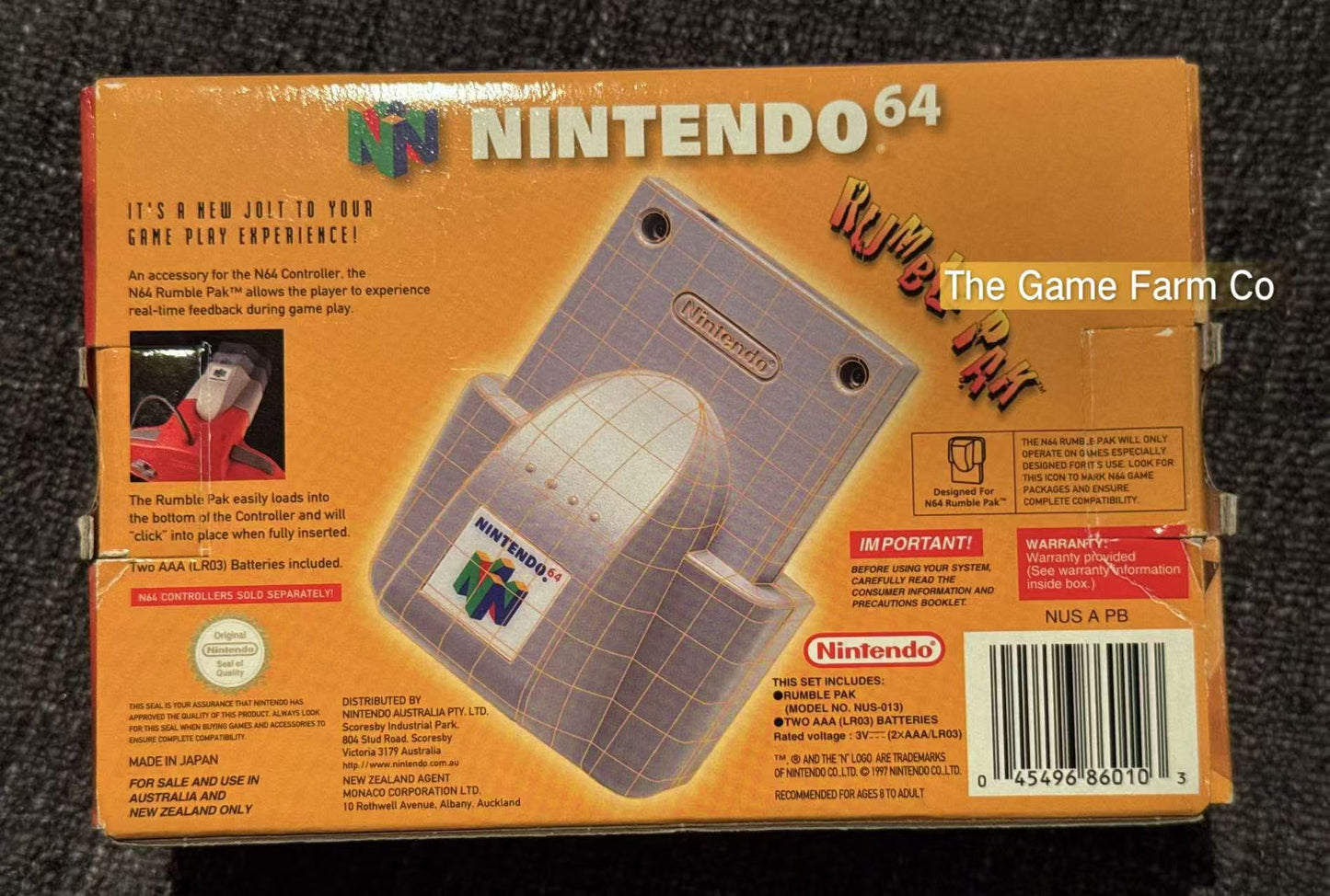 Nintendo 64 (N64) Rumble Pak boxed - Genuine