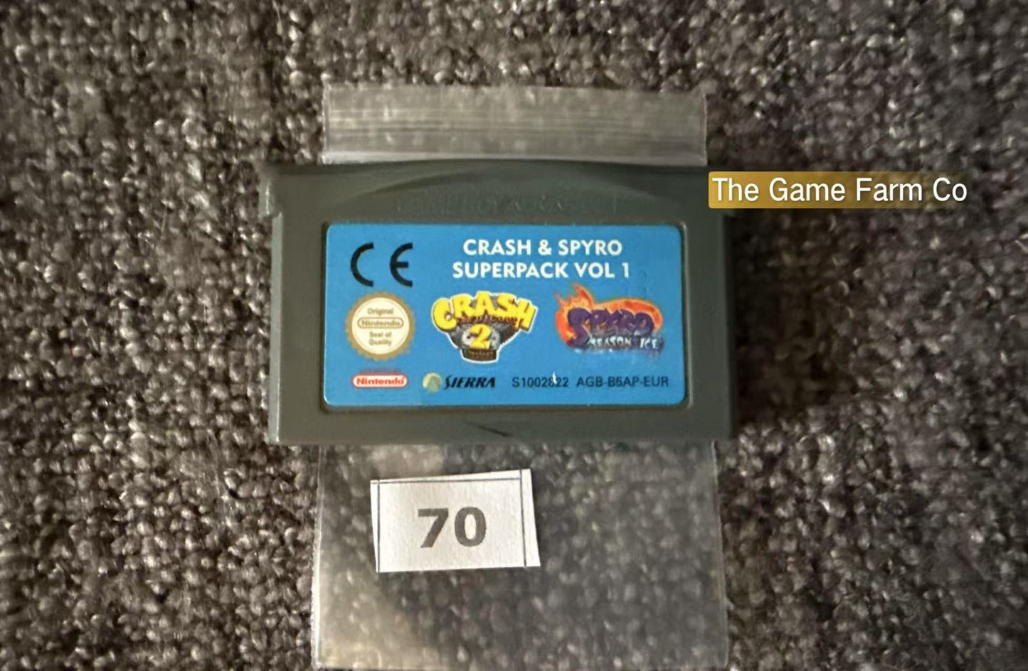 Crash & Spyro Superpack Vol 1 Game -Nintendo Gameboy Advance Cart GBA - Pal Version