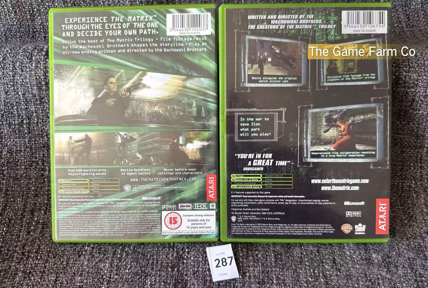 Enter The Matrix + The Matrix Path Of Neo Games In Excellent Condition Microsoft Xbox Original