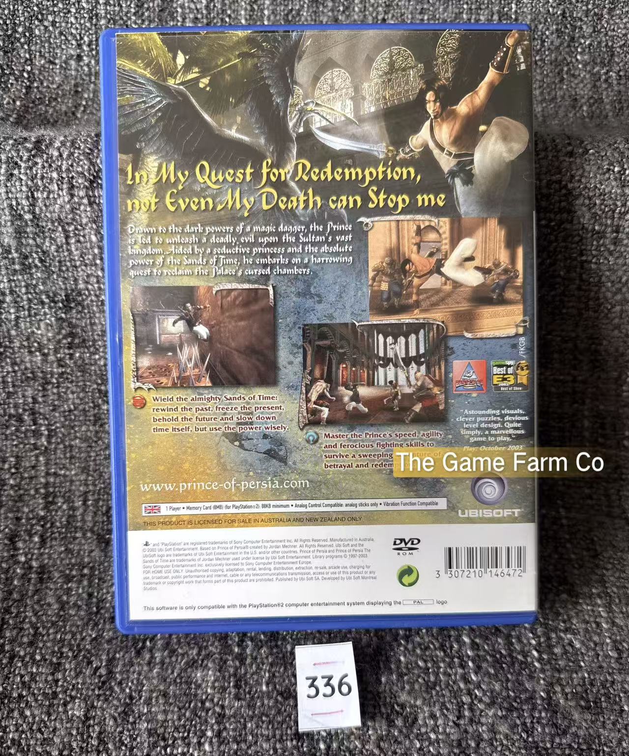 Prince Of Persia The Sands Of Time In Mint condition Game- Sony PlayStation 2 (PS2)