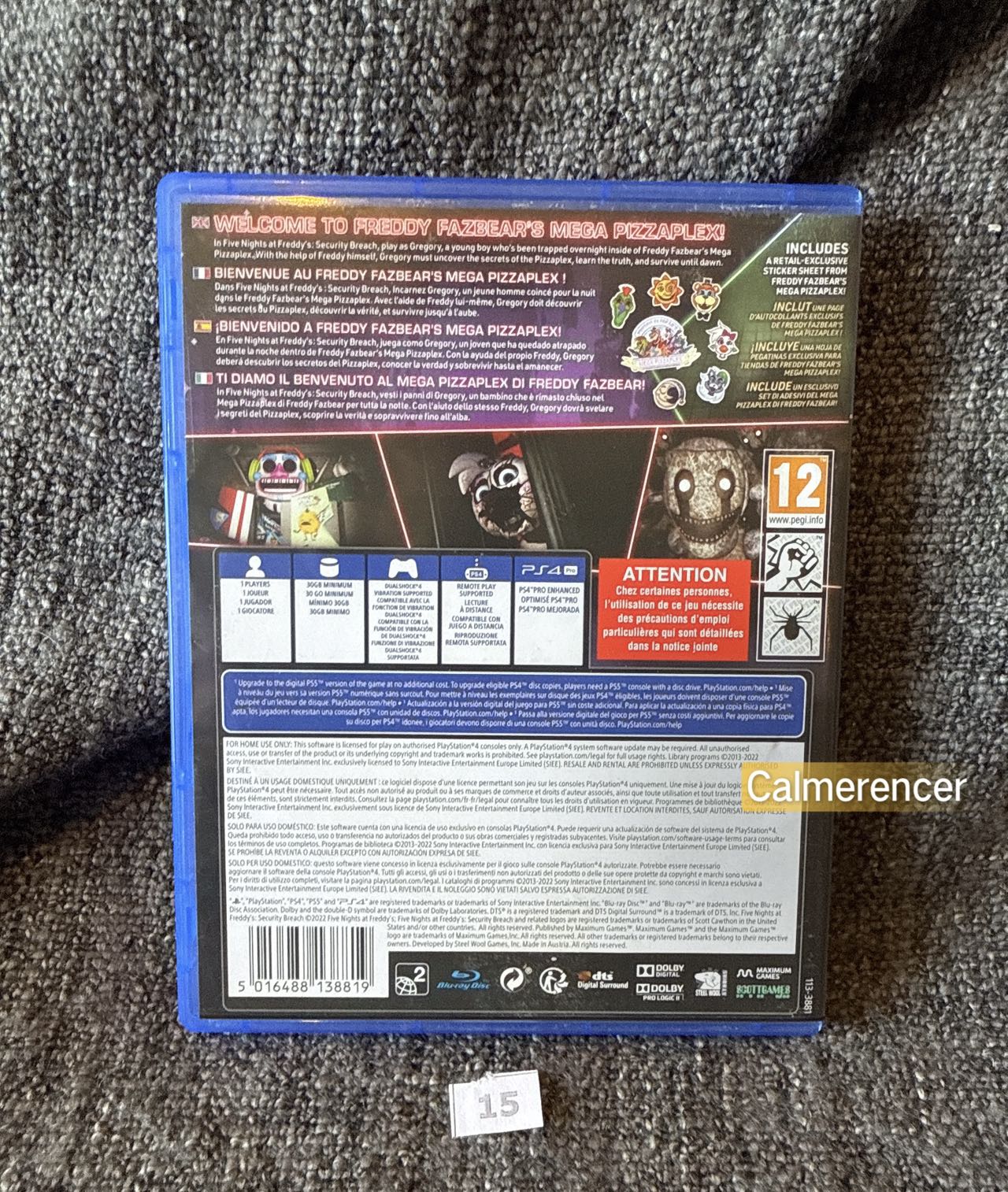 Five Nights At Freddys Sony Playstation 4 (PS4) Game